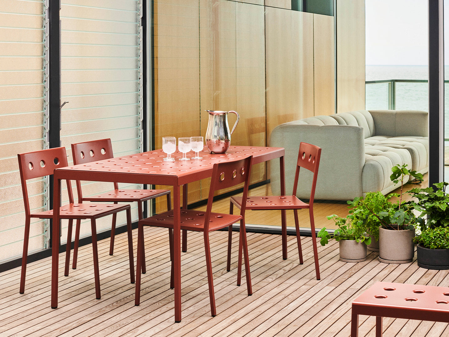 Iron Red / L144 cm / Balcony Outdoor Dining Table by HAY