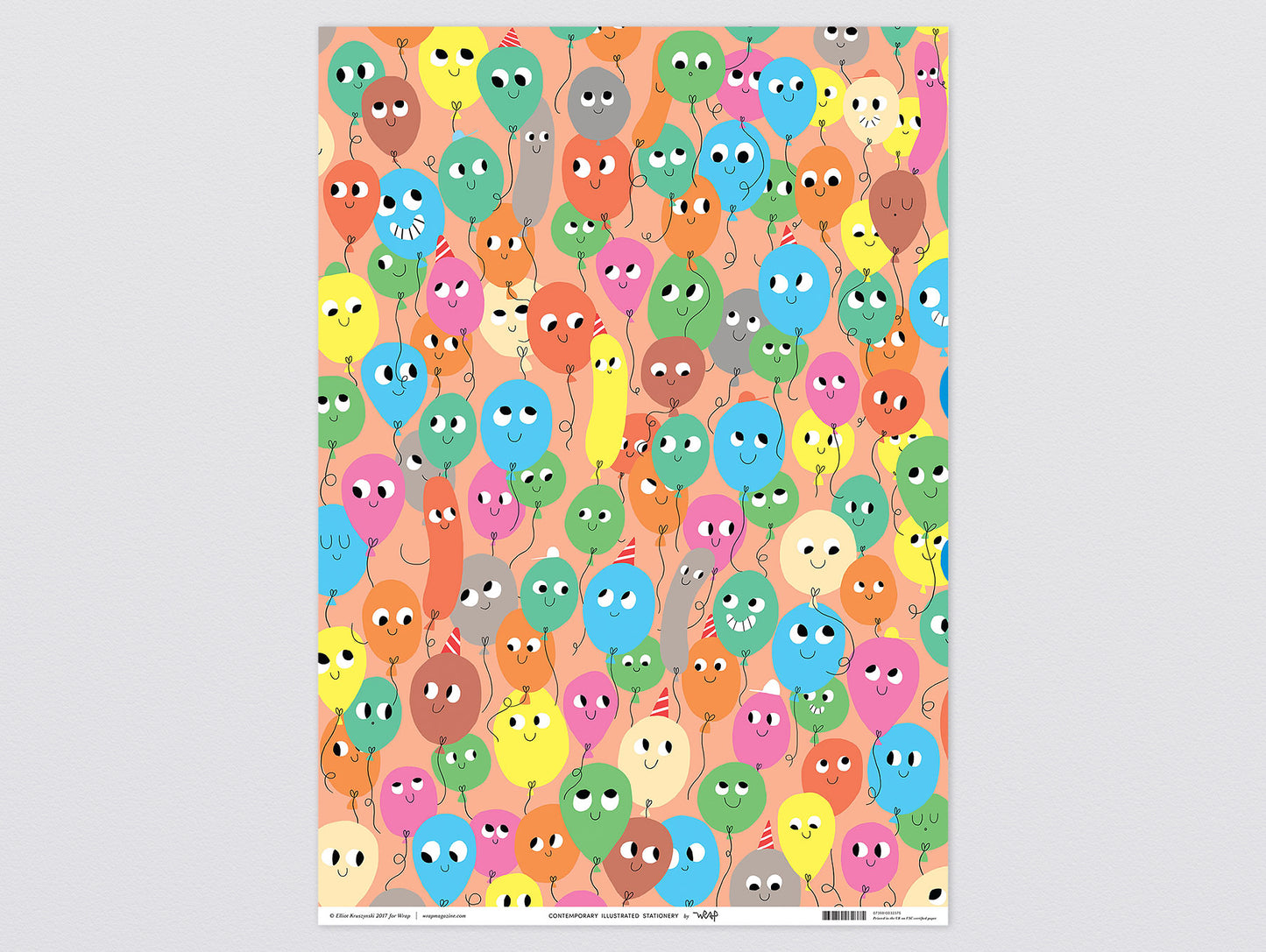 Balloons Wrapping Paper x 3 Sheets by Wrap Stationery