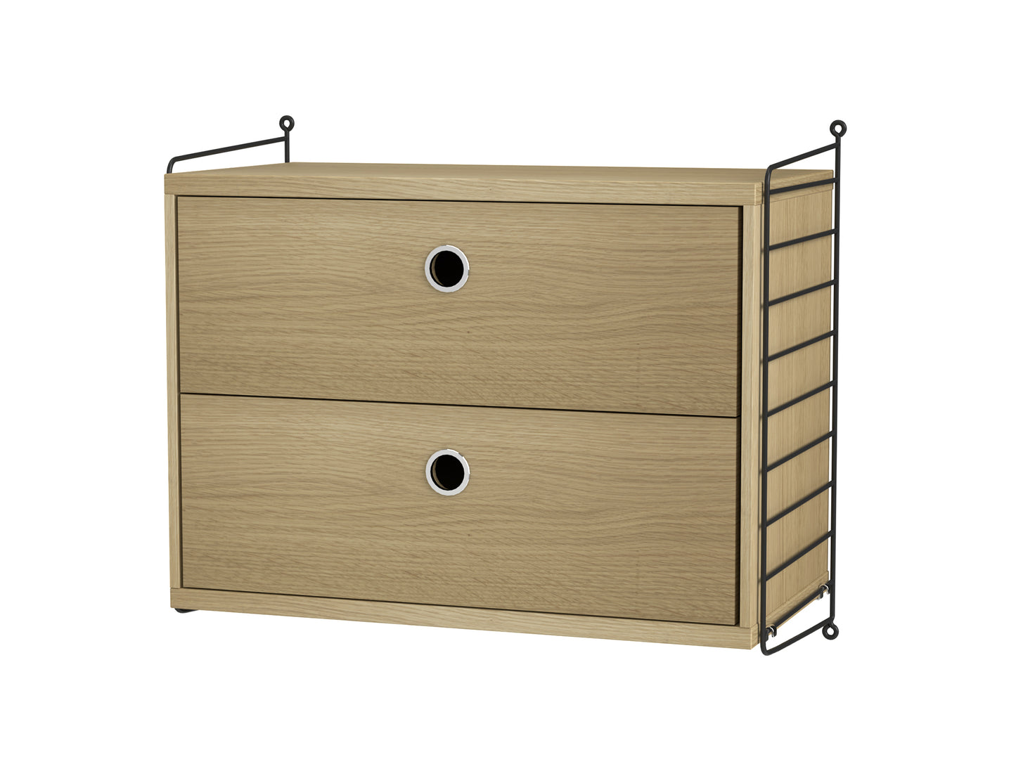 Bedroom Combination A by String - oak / black panels