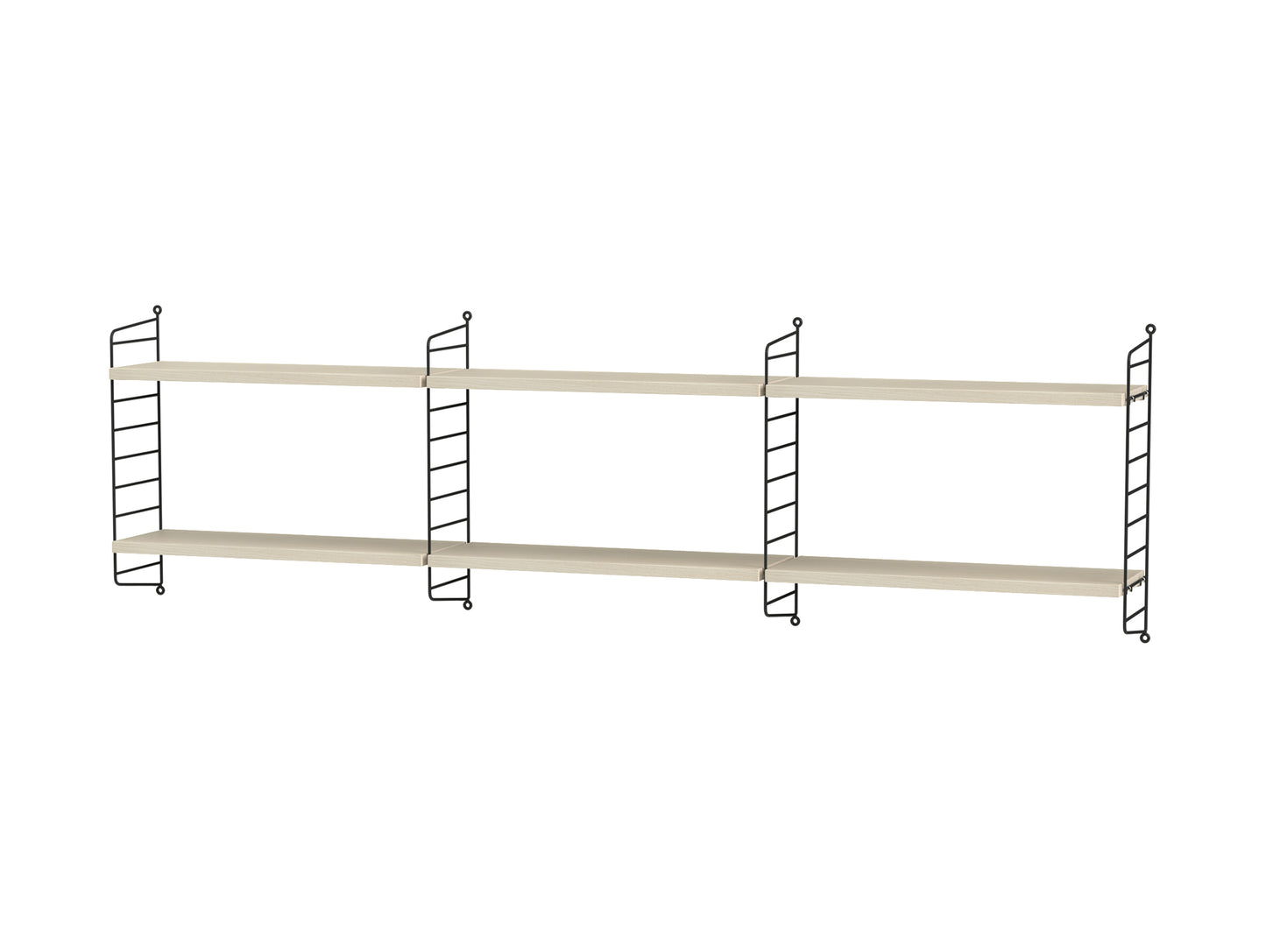 Bedroom Combination E by String - ash / black panels