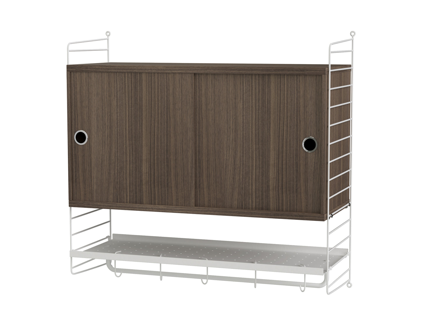 Bedroom Combination F by String - walnut / white panels