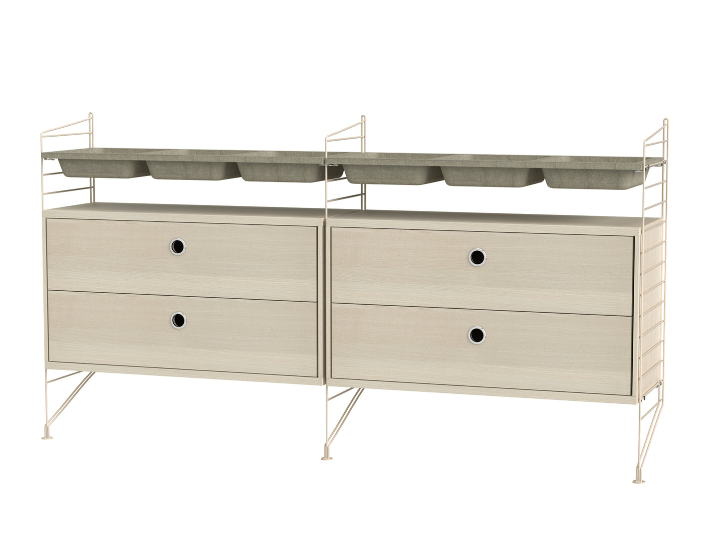 Bedroom Combination G by String - ash / beige panels