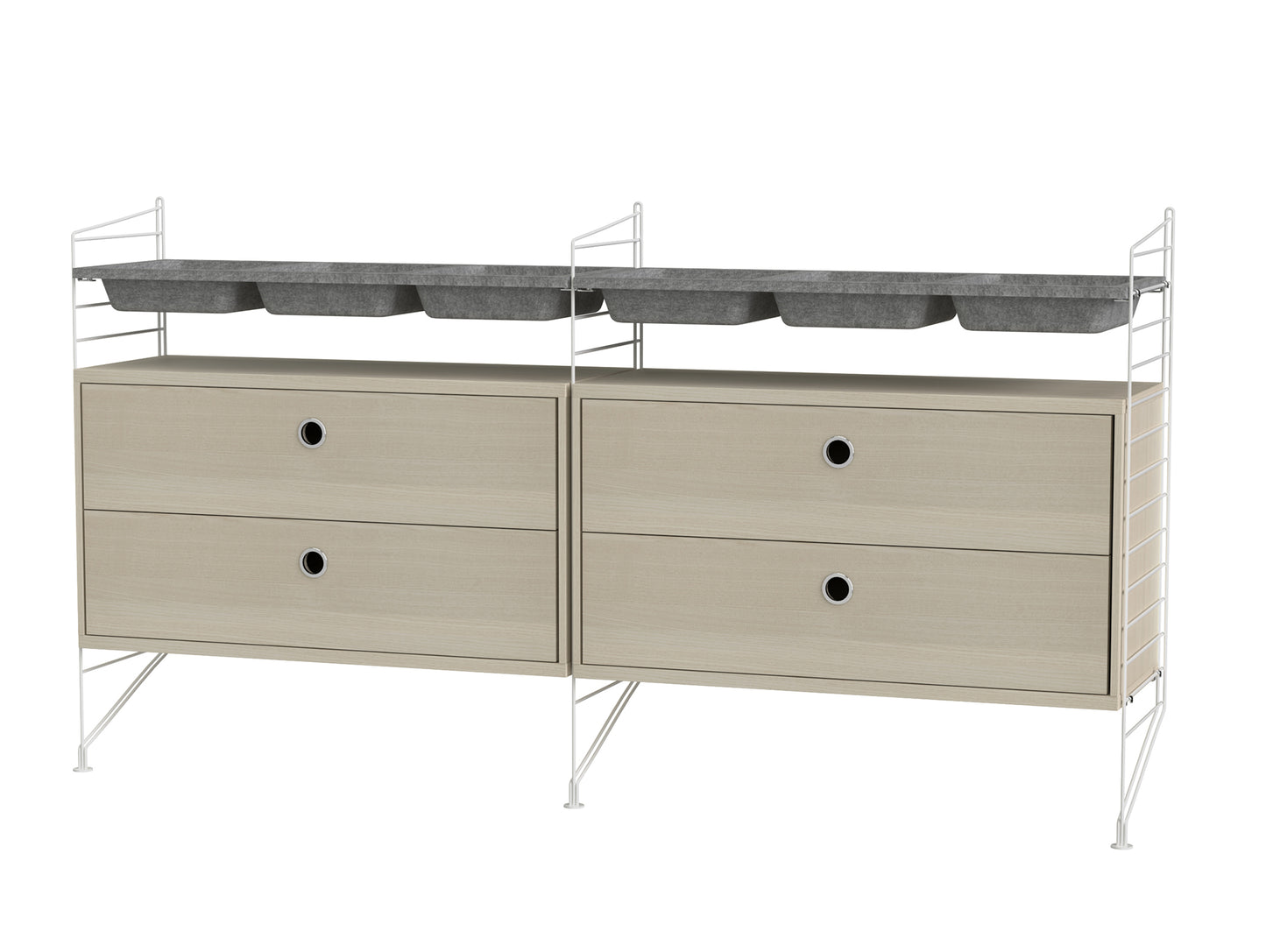 Bedroom Combination G by String - ash / white panels