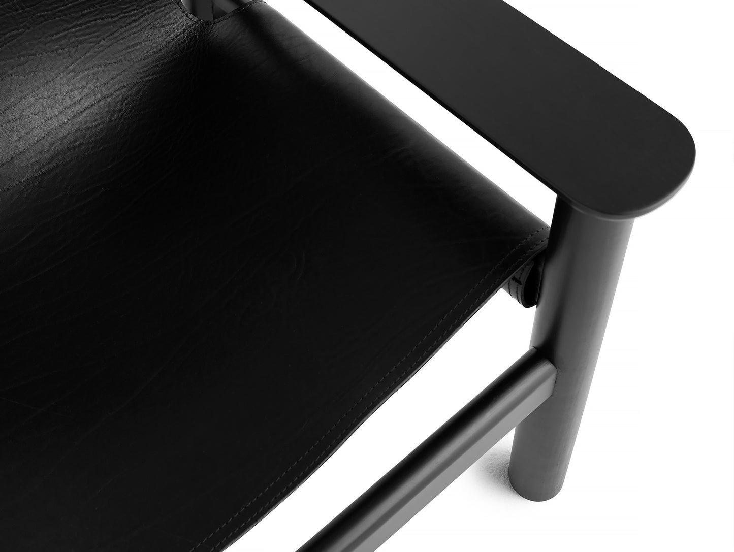 Bernard Easy Chair by HAY - Deep Black Lacquered Oak (Water-Based) / Black Leather Cover