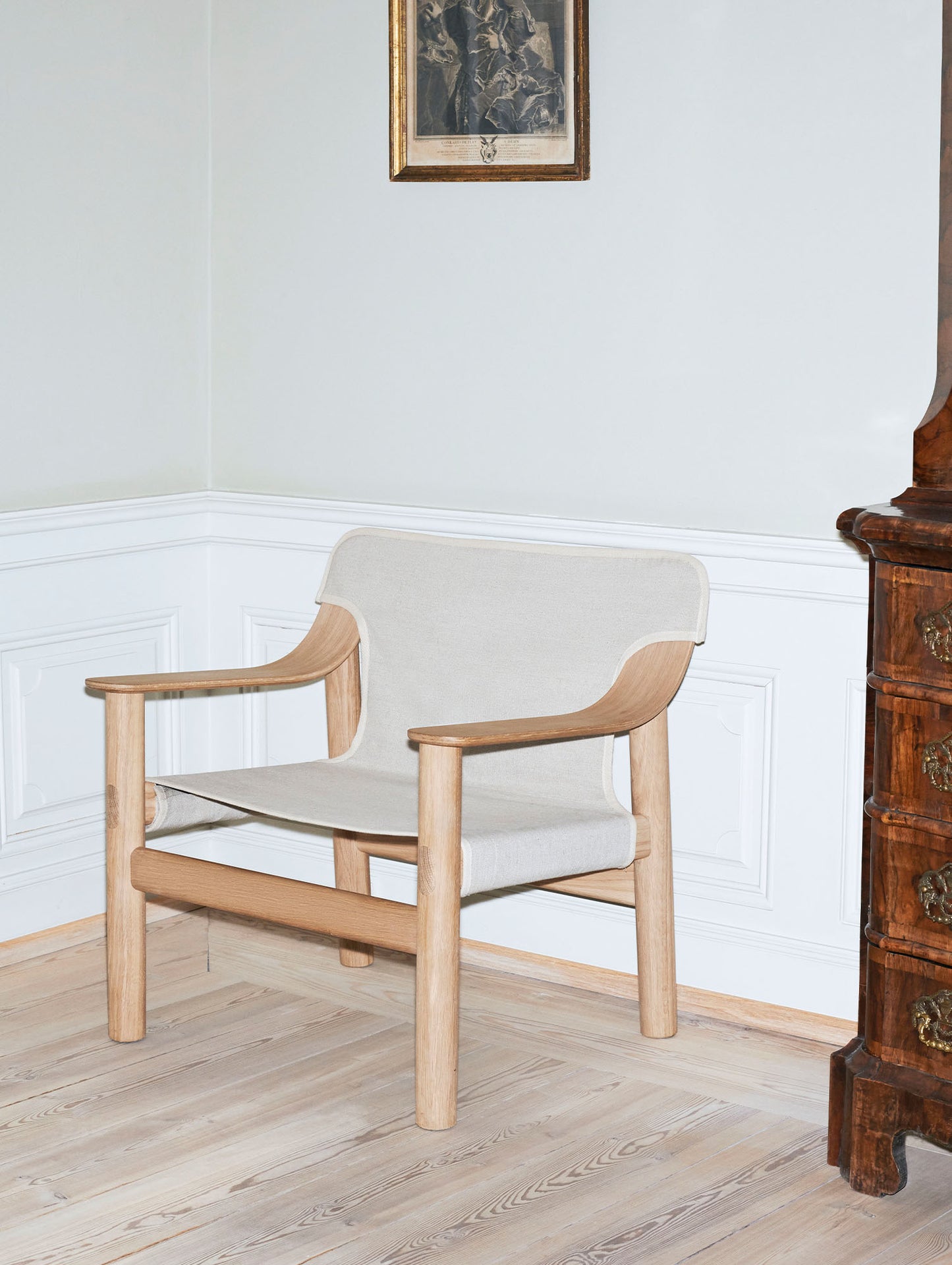 Bernard Easy Chair by HAY - Lacquered Oak (Water-Based / Raw Canvas Cover