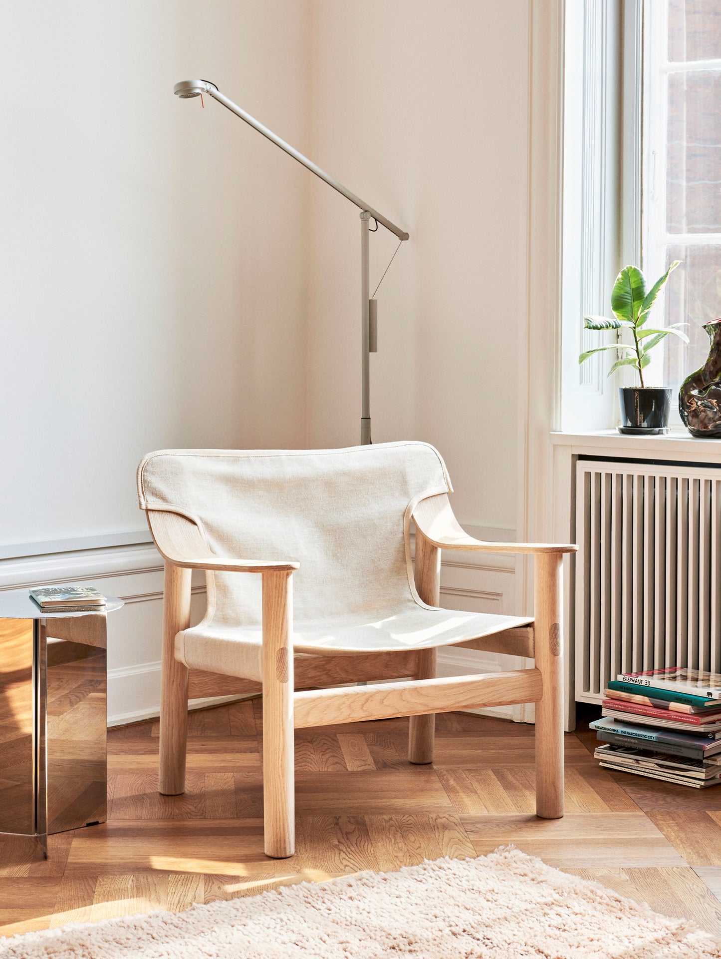 Bernard Easy Chair by HAY - Lacquered Oak (Water-Based / Raw Canvas Cover