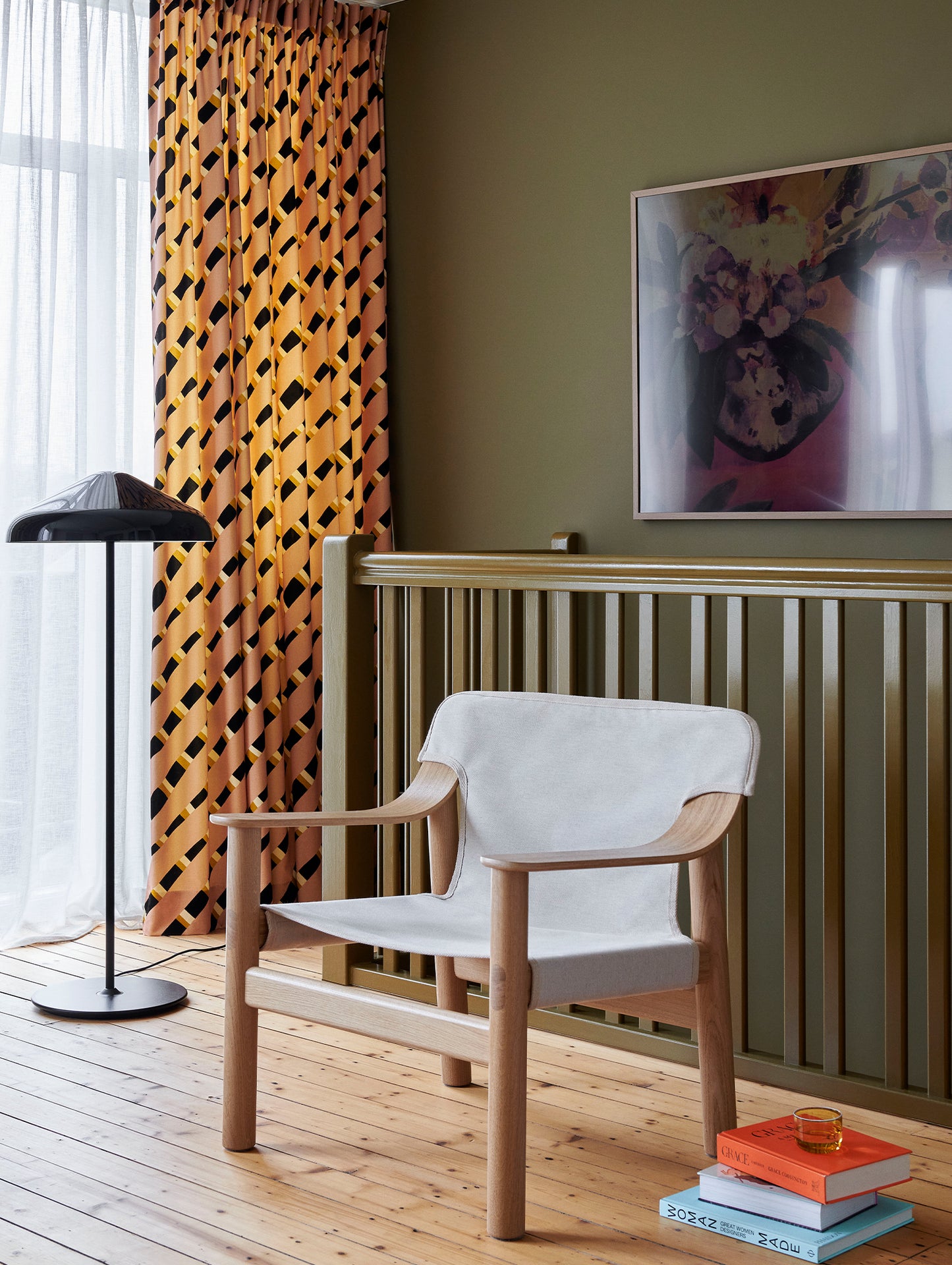 Bernard Easy Chair by HAY - Lacquered Oak (Water-Based / Raw Canvas Cover