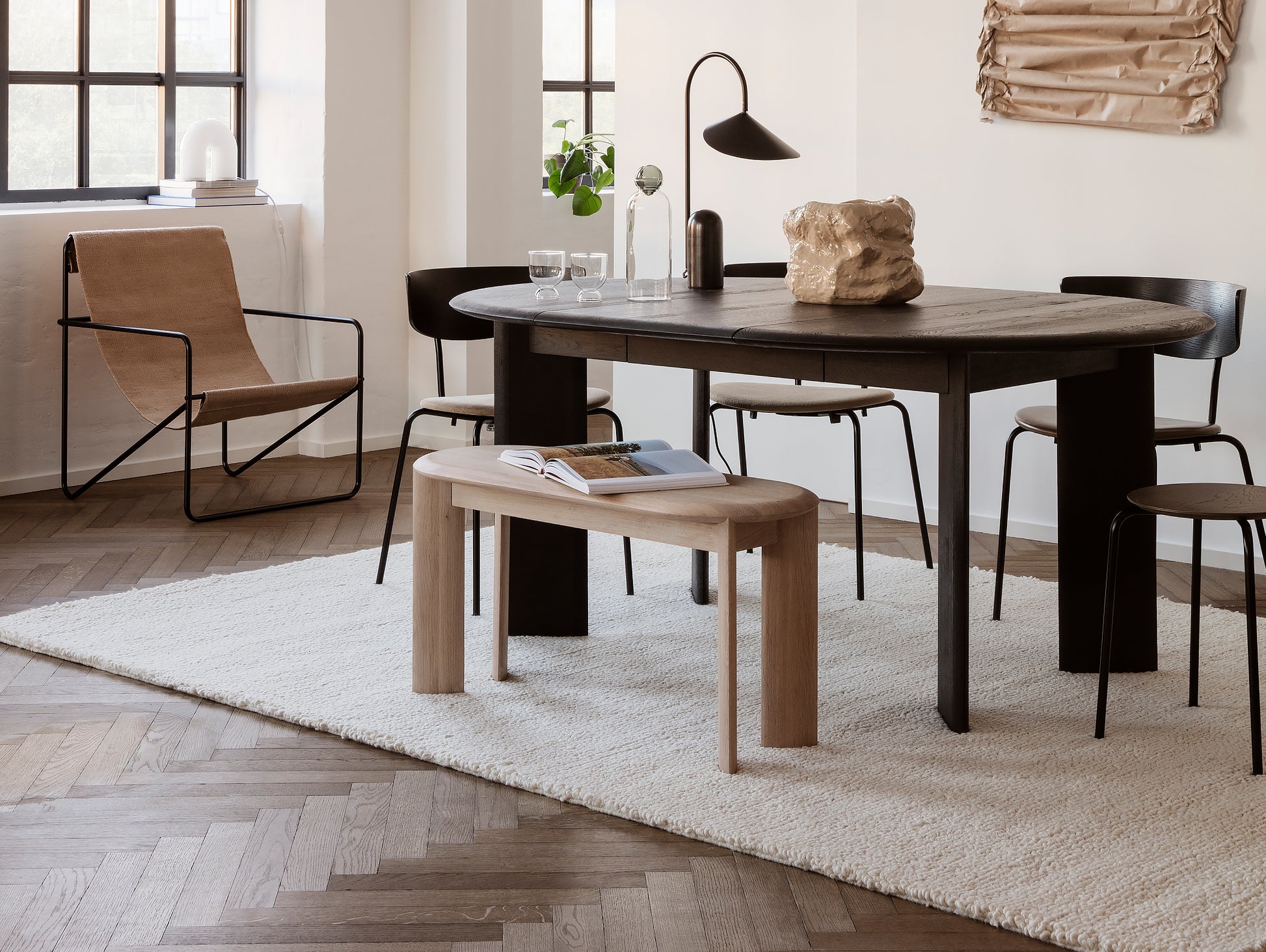 White Oiled Oak Bevel Bench by Ferm Living
