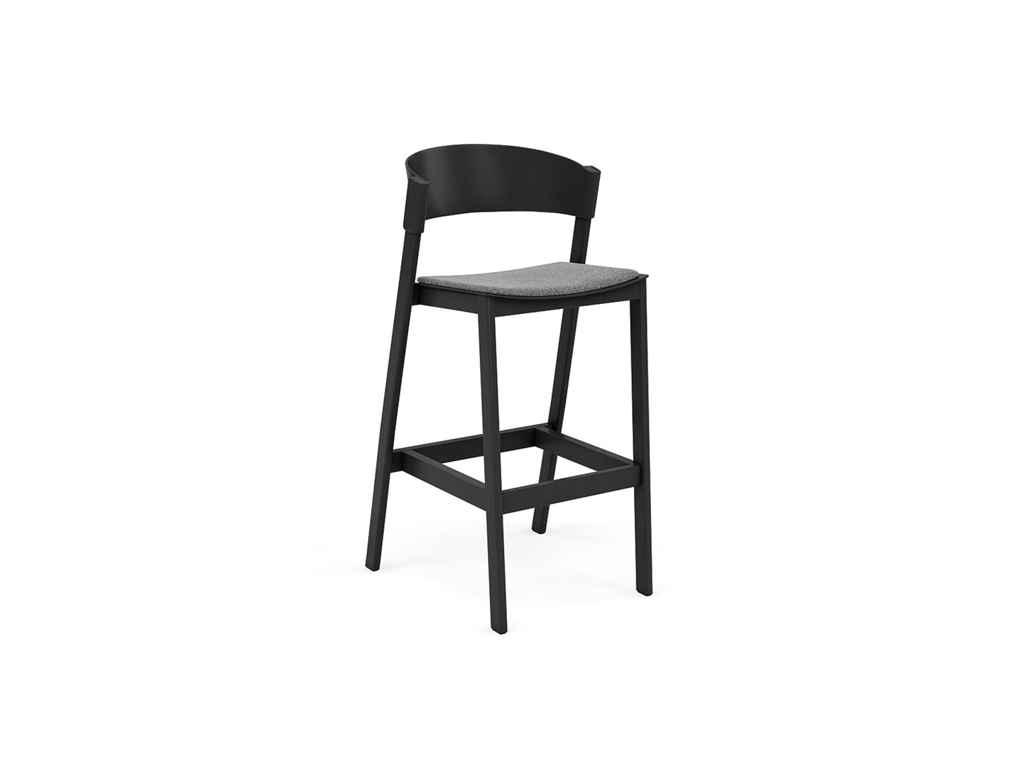 Cover Bar Stool Upholstered by Muuto - Black Oak / Hallingdal 166
