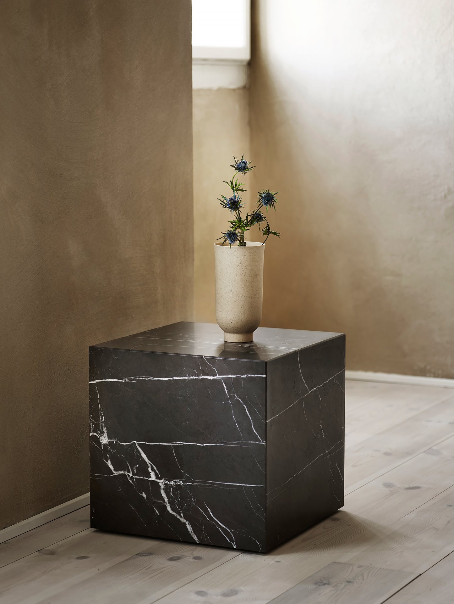 Plinth Cubic - Grey Kendzo Marble - by Menu
