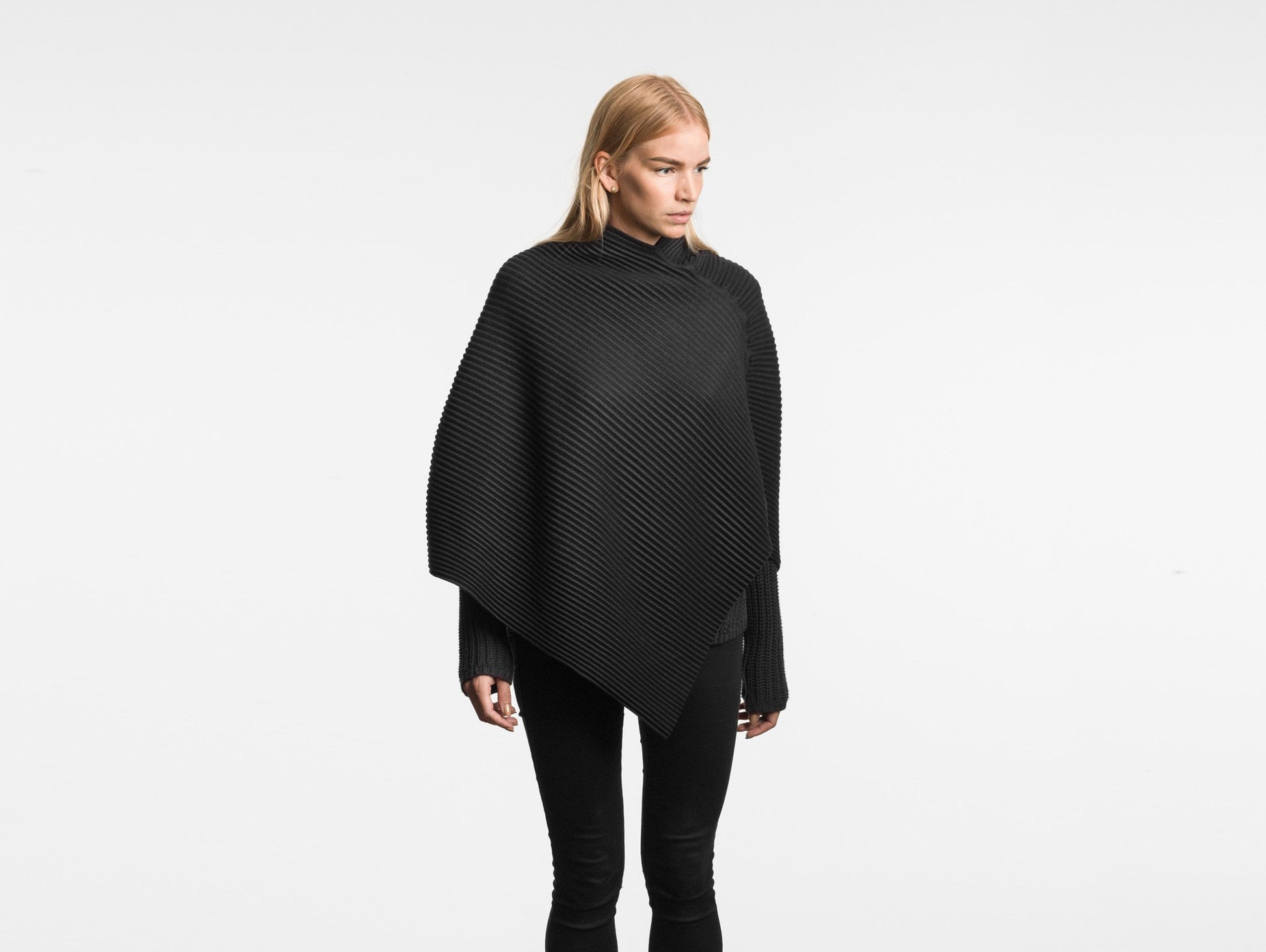 Black Pleece Short Poncho by Design House Stockholm