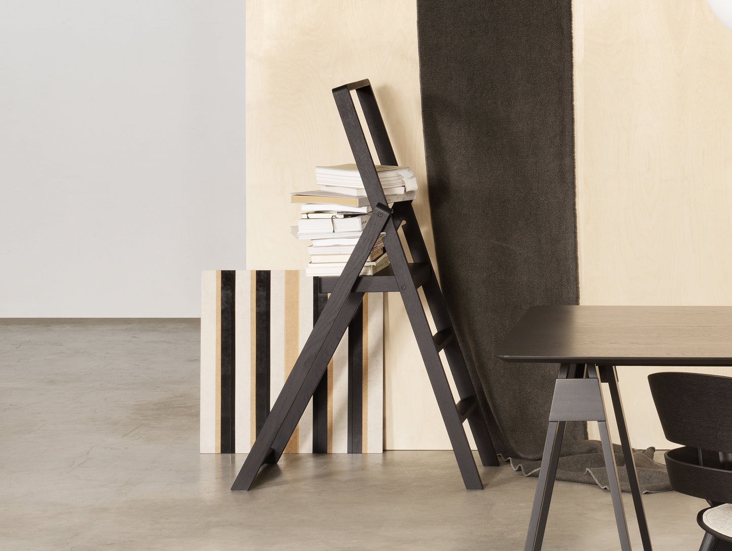 Black Stained Oak Step Ladder by Design House Stockholm