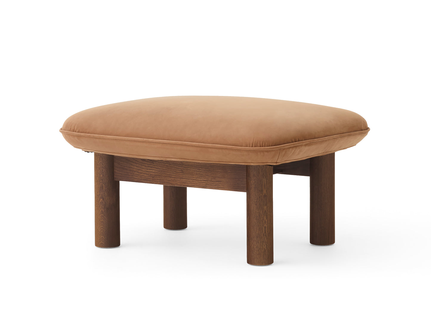 Brasilia Ottoman / Dark Stained Oak / Dunes Camel by Menu