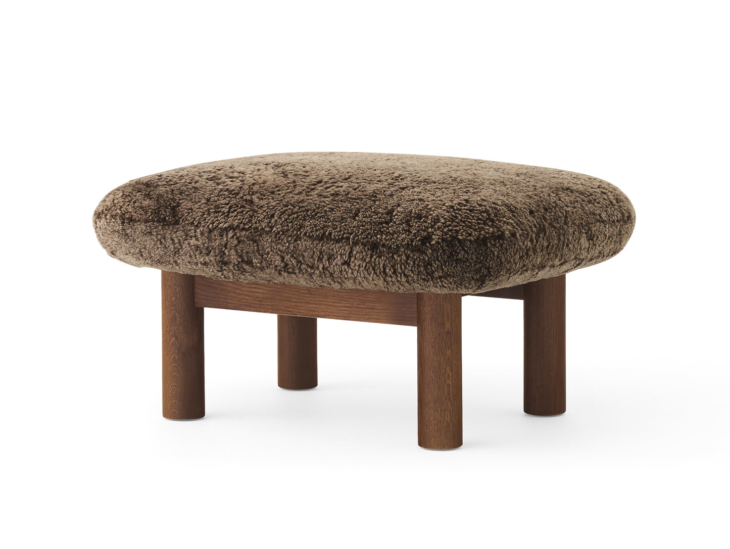 Brasilia Ottoman / Dark Stained Oak Oak / Sheepskin Root by Menu