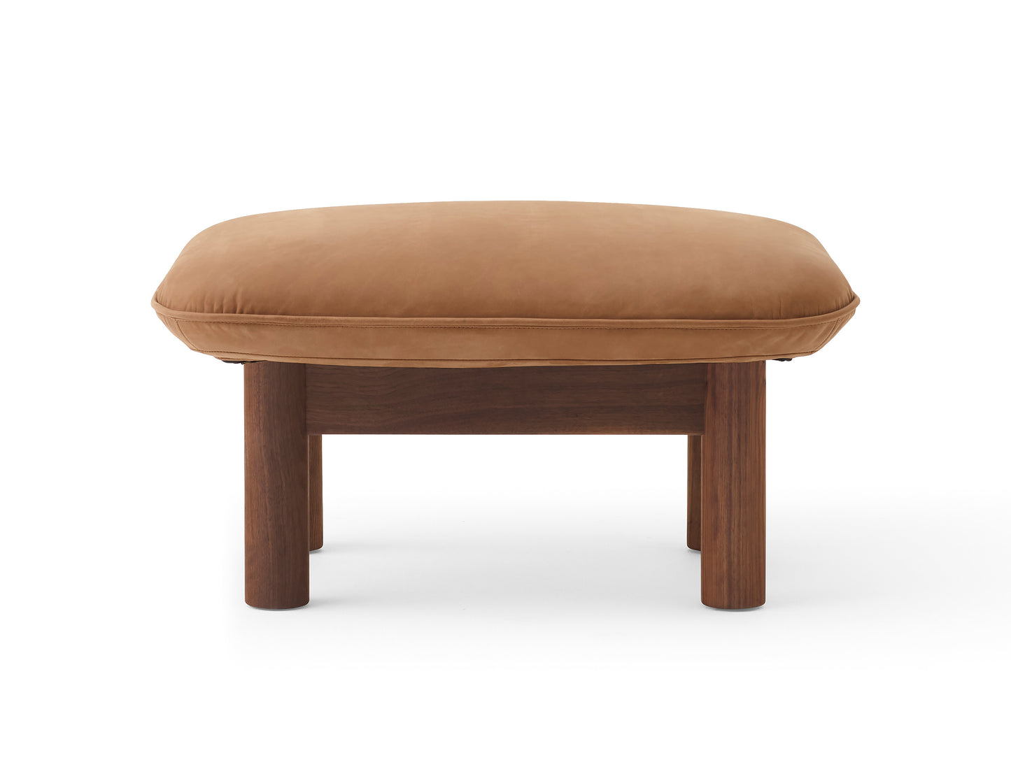 Brasilia Ottoman / Lacquered Walnut / Dunes Camel by Menu