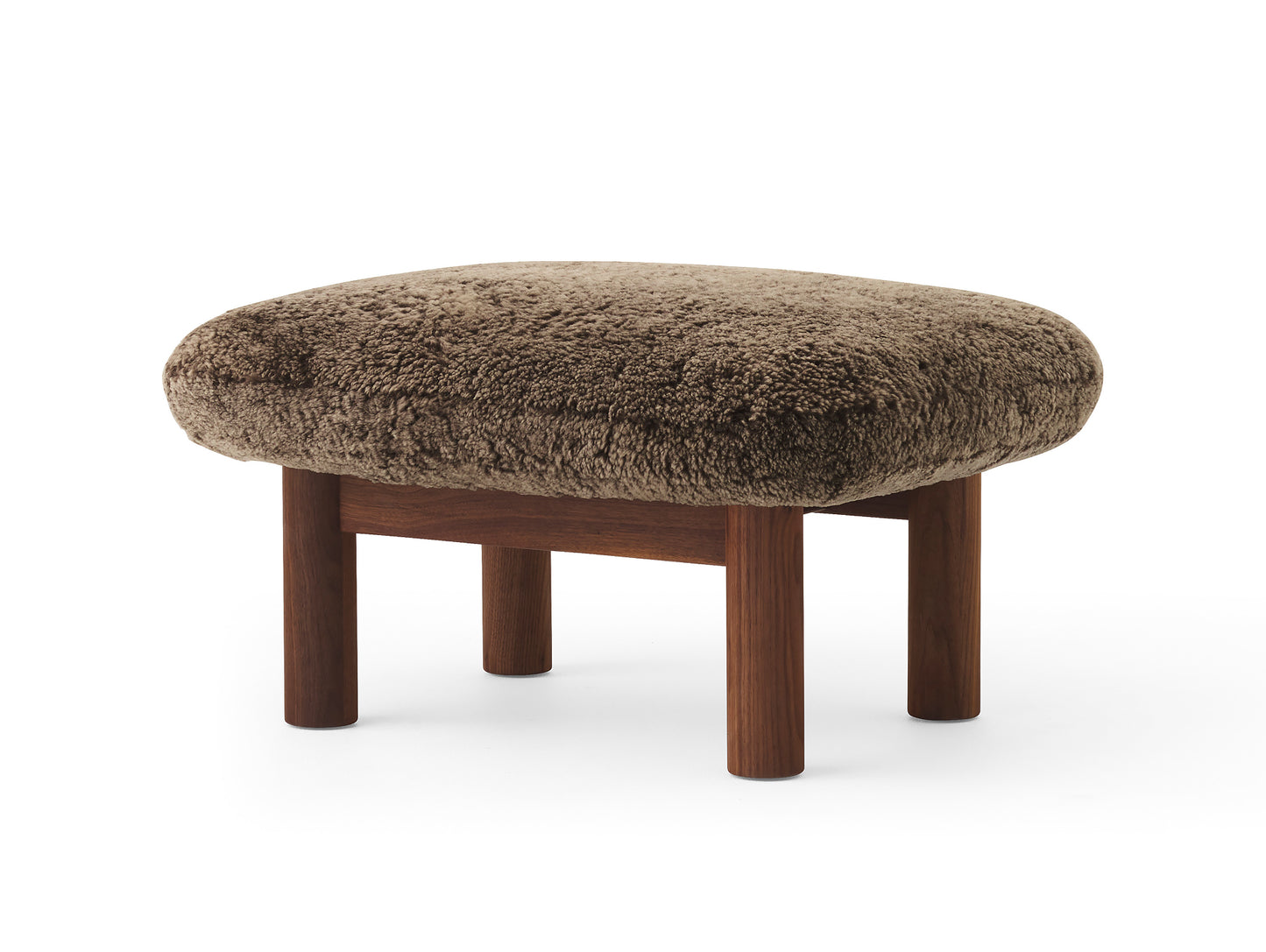 Brasilia Ottoman / Lacquered Walnut / Sheepskin Root by Menu