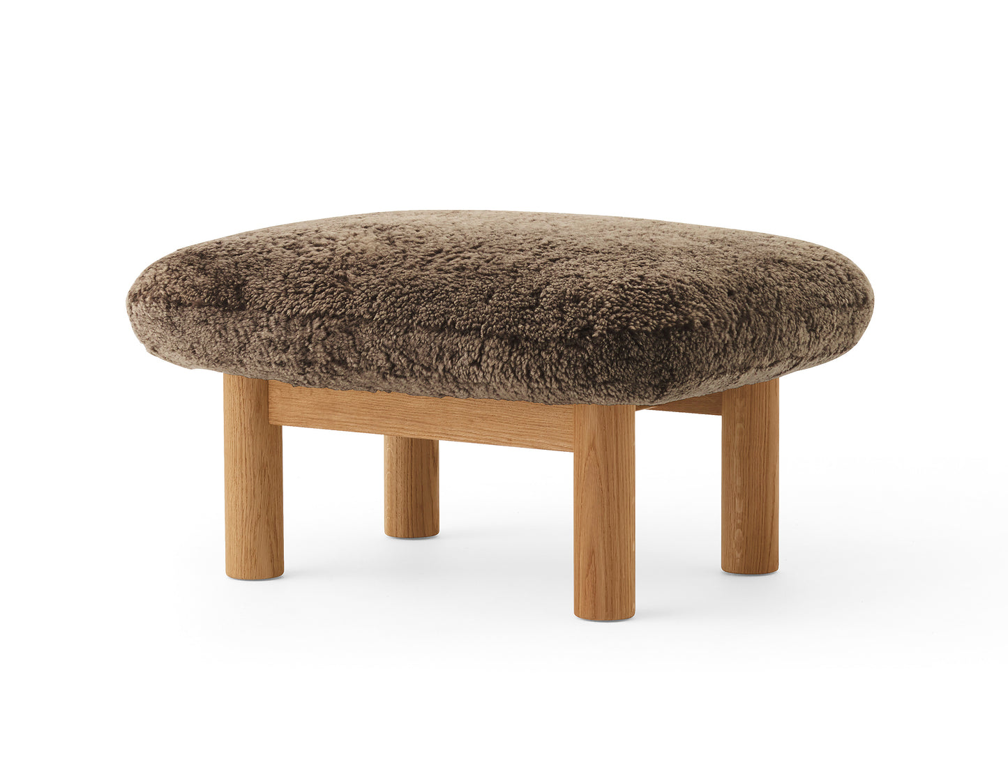 Brasilia Ottoman / Oiled Oak / Sheepskin Root by Menu