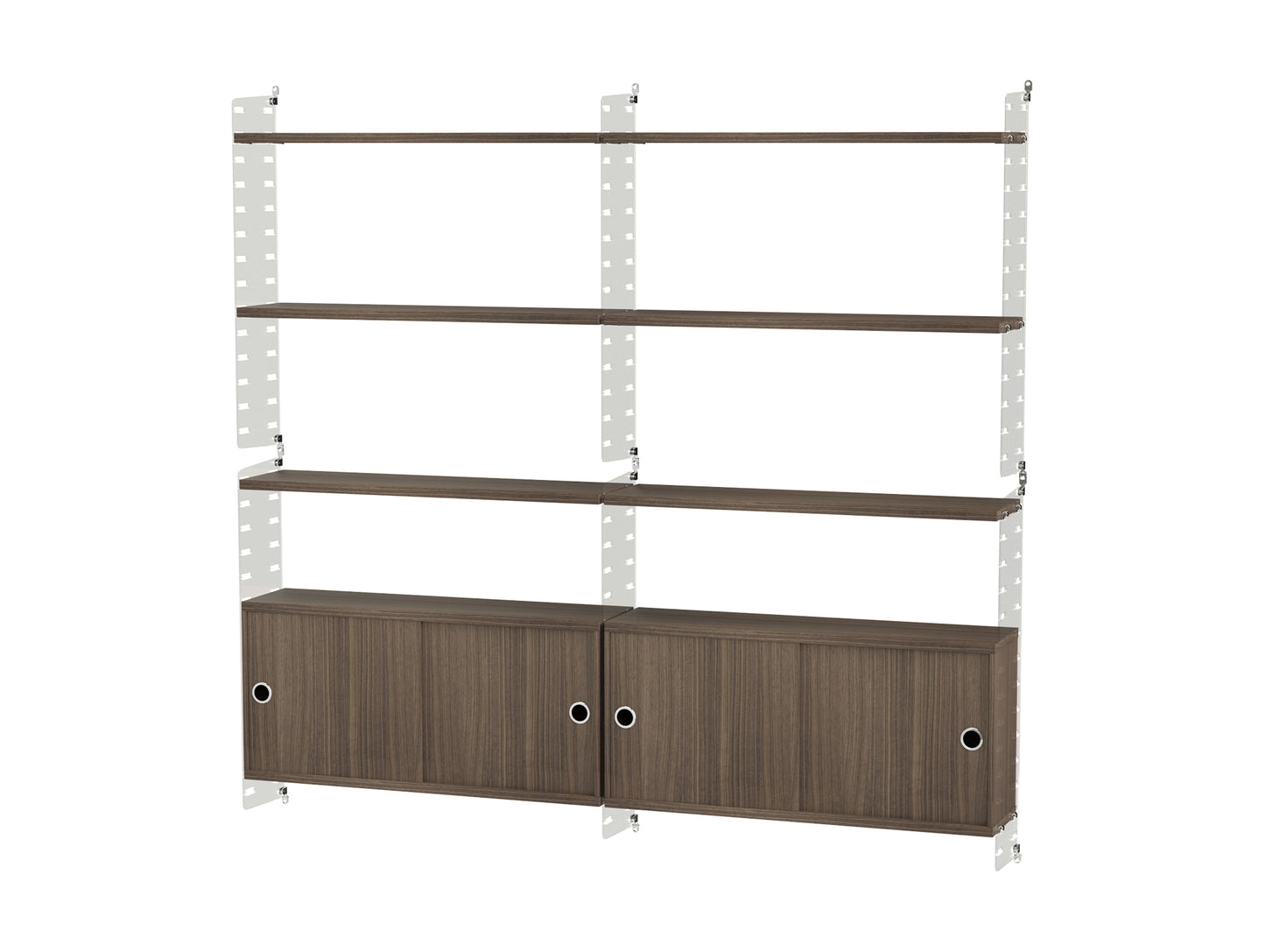Living Room Combination C by String - walnut / clear perspex