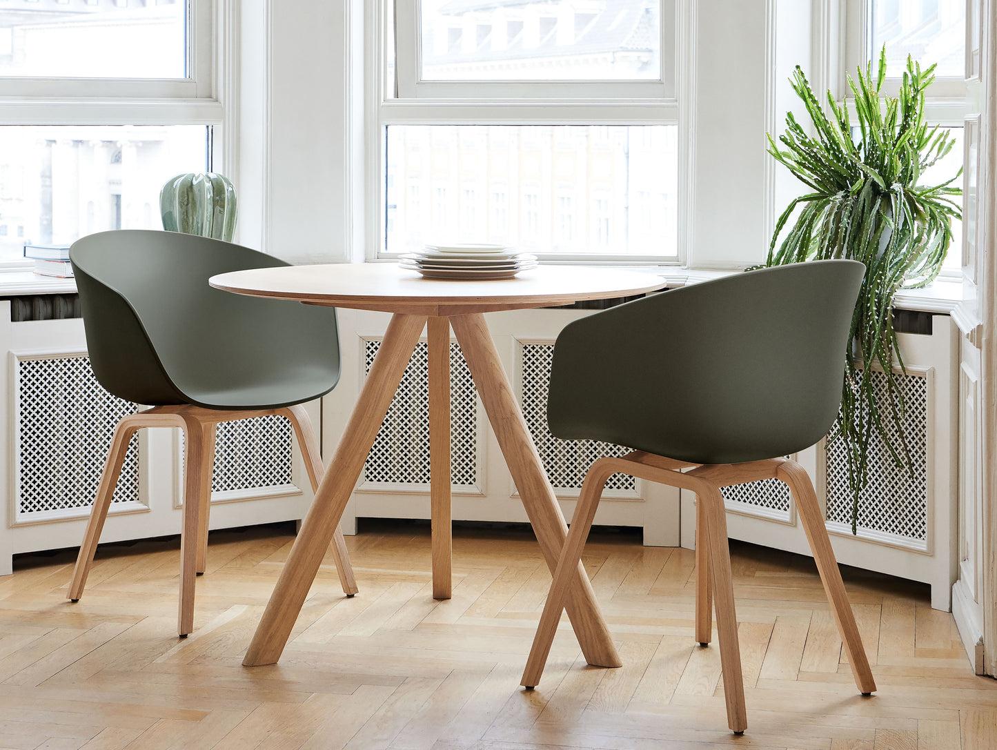 HAY CPH 20 Dining Table - Matt Lacquered Oak / Matt Lacquered Oak / 90 cm