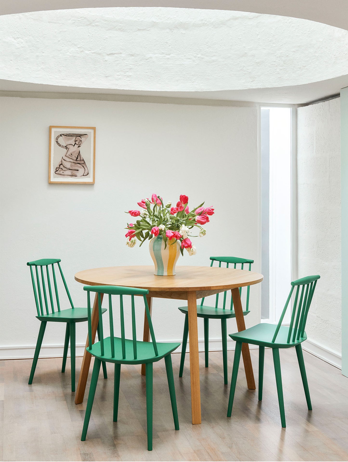 J77 dining chair by HAY - Jade Green Beech