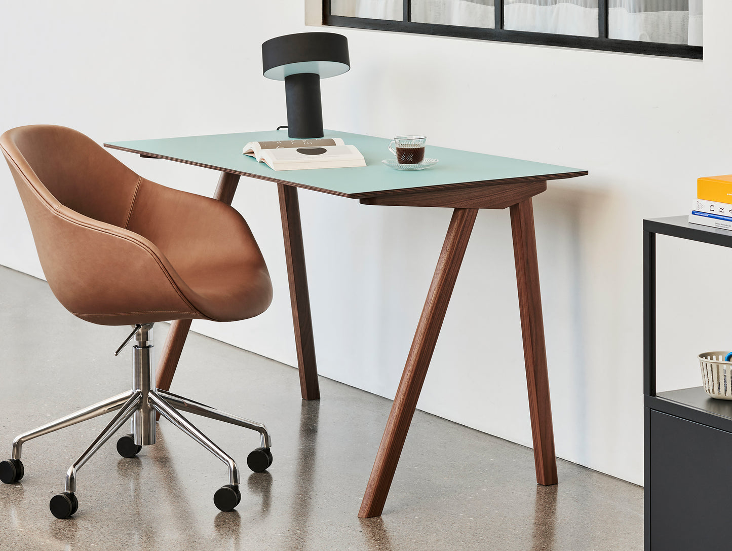 Copenhague Desk CPH90 by HAY - Aquavert Linoleum / Water Based Lacquered Walnut