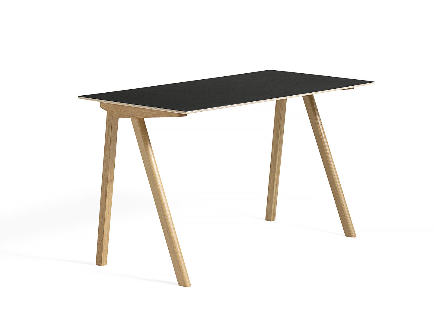 Copenhague Desk CPH90 by HAY - Black Linoleum / Clear Lacquered Oak