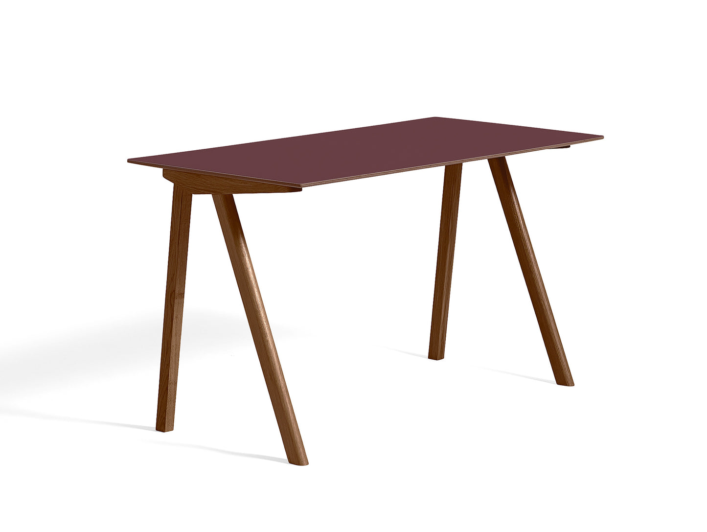 Copenhague Desk CPH90 by HAY - Burgundy Linoleum / Water Based Lacquered Walnut