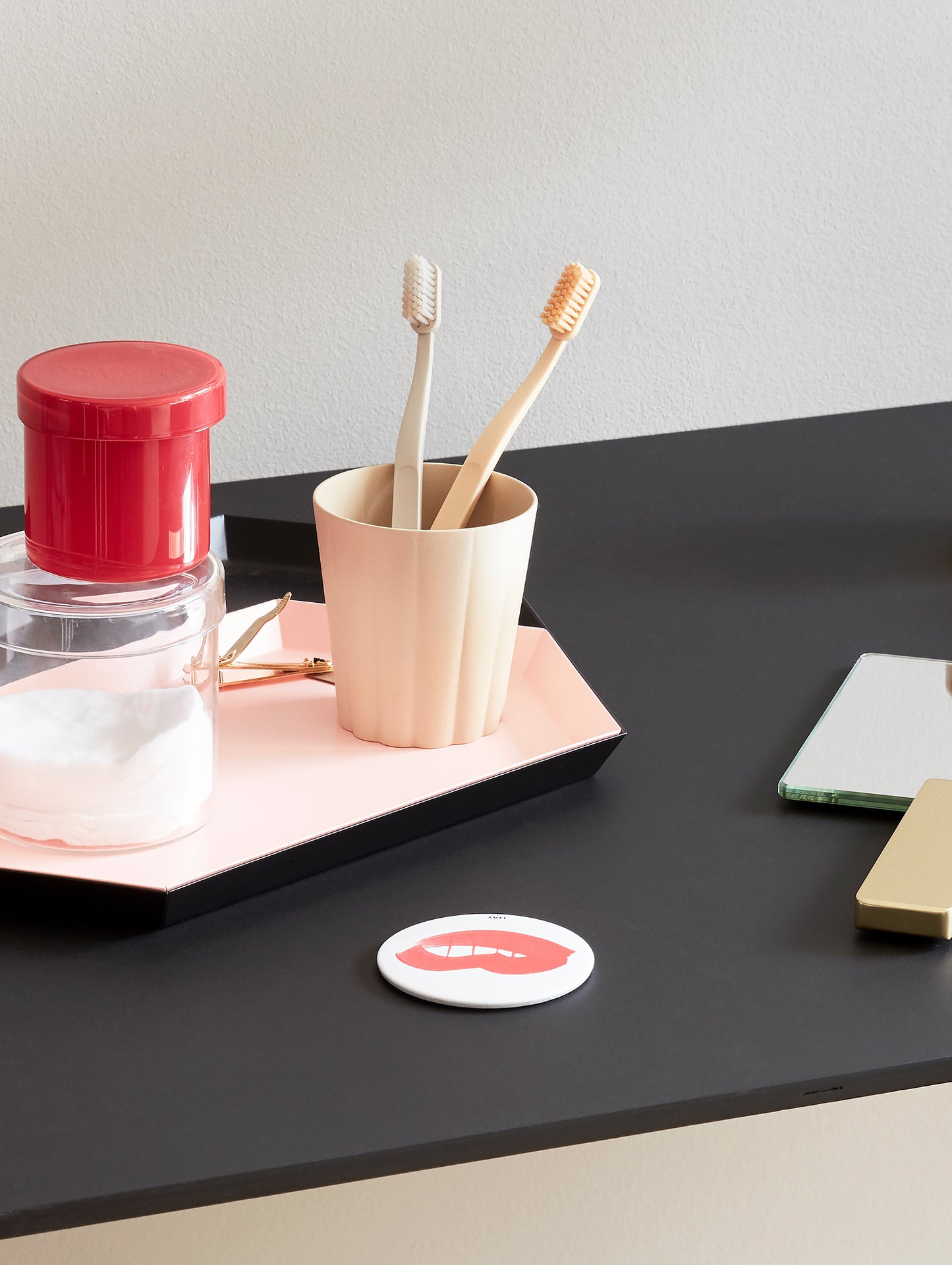 Copenhague Desk CPH90 by HAY - Black Linoleum / Black Stained Oak