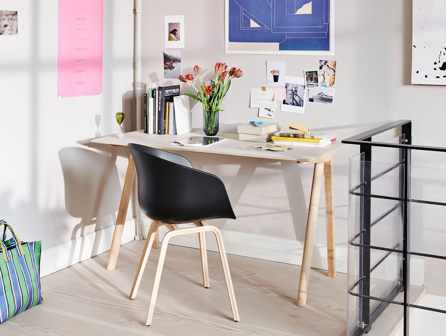 Copenhague Desk CPH90 by HAY - Off-White Laminate / Matt Lacquered Oak