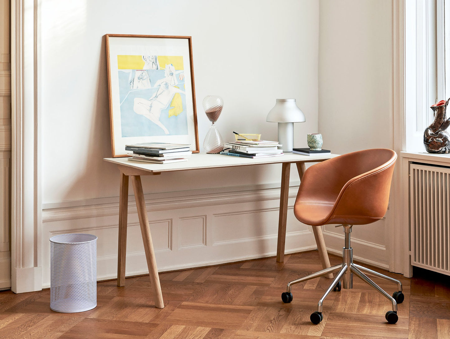 Copenhague Desk CPH90 by HAY - Off-White Laminate / Matt Lacquered Oak