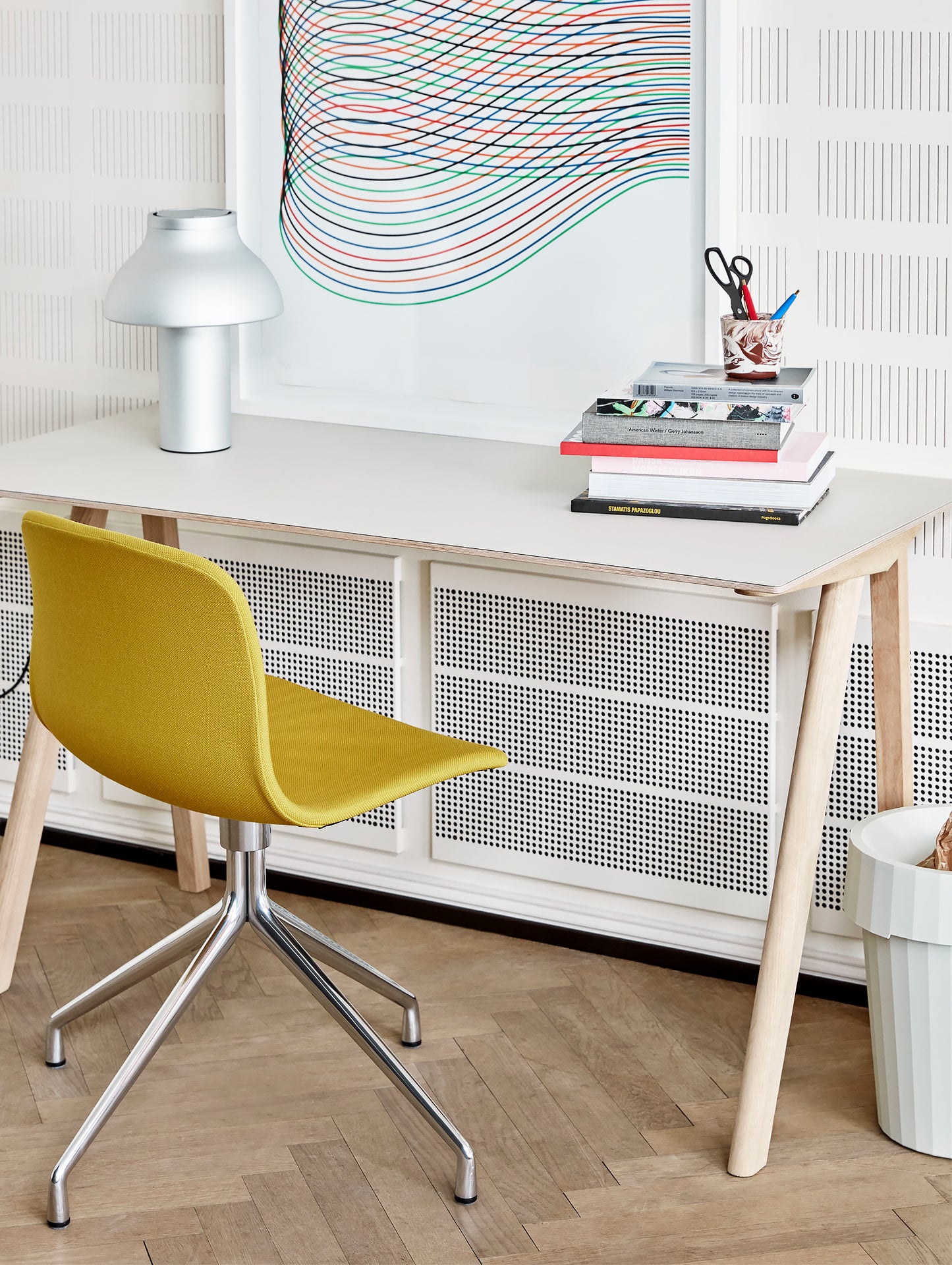 Copenhague Desk CPH90 by HAY - Off-White Laminate / Matt Lacquered Oak
