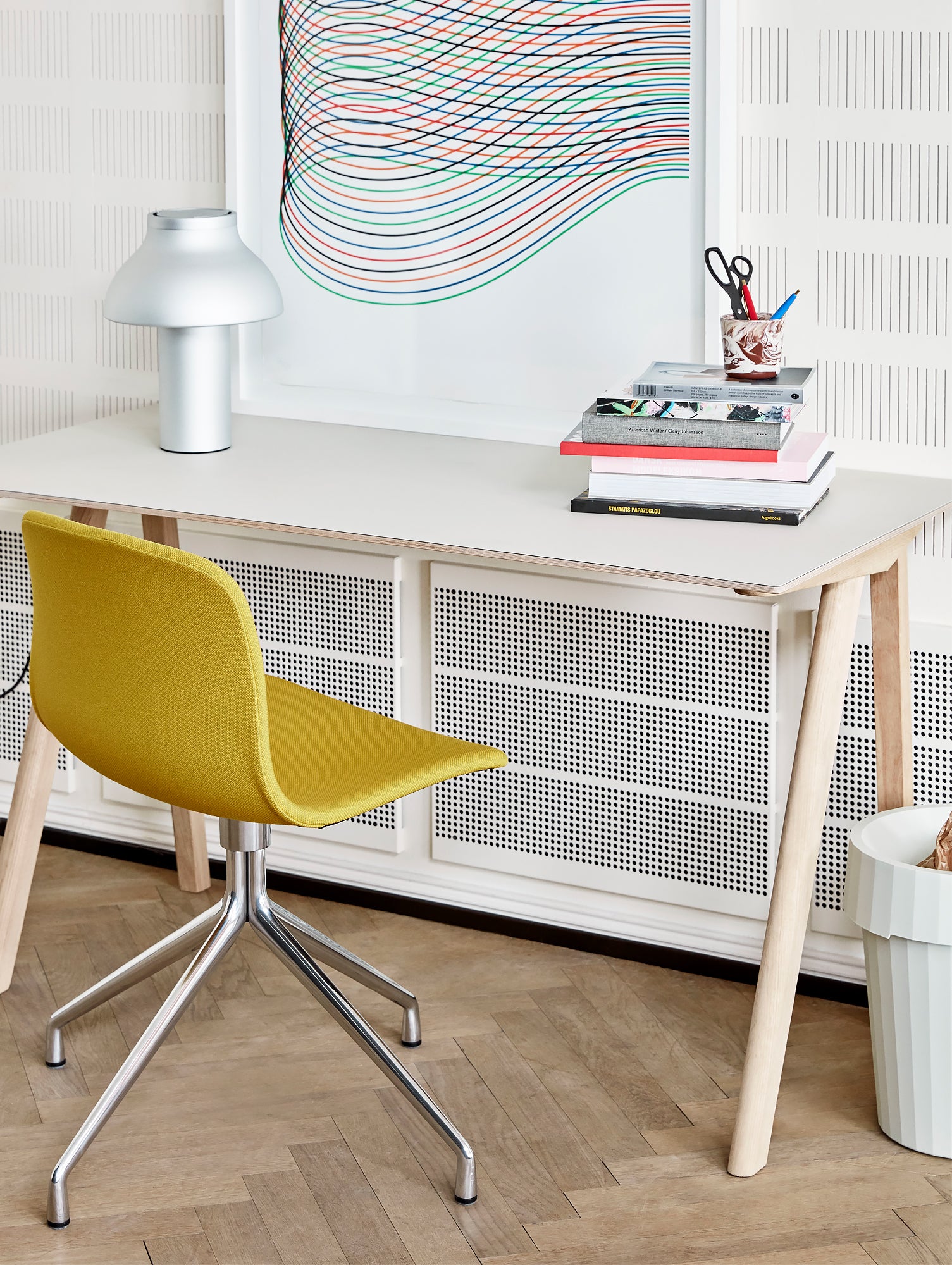 Copenhague Desk CPH90 by HAY - Off-White Laminate / Matt Lacquered Oak