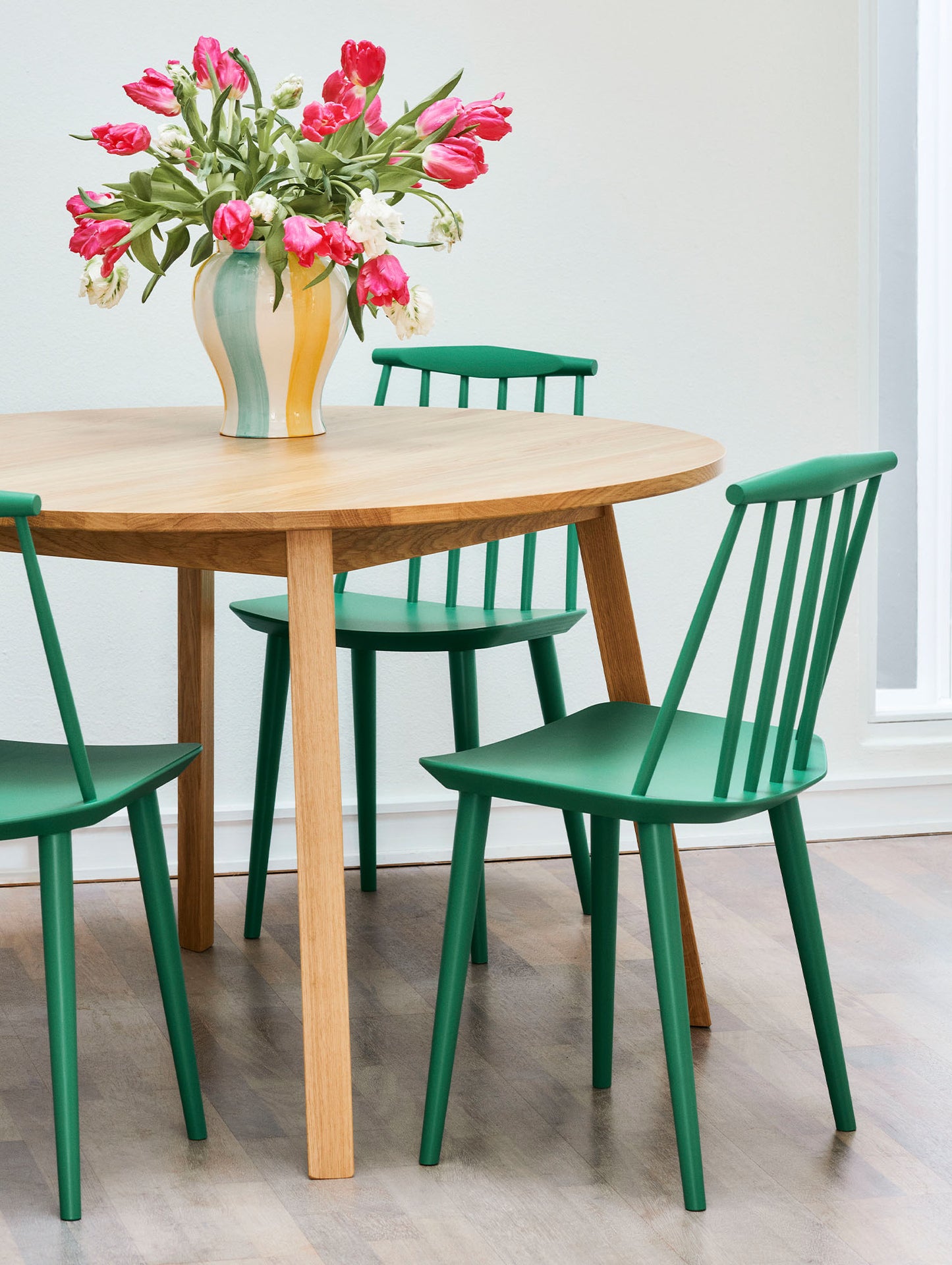 J77 dining chair by HAY - Jade Green Beech