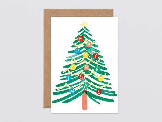 'Happy Christmas Tree' Greetings Card