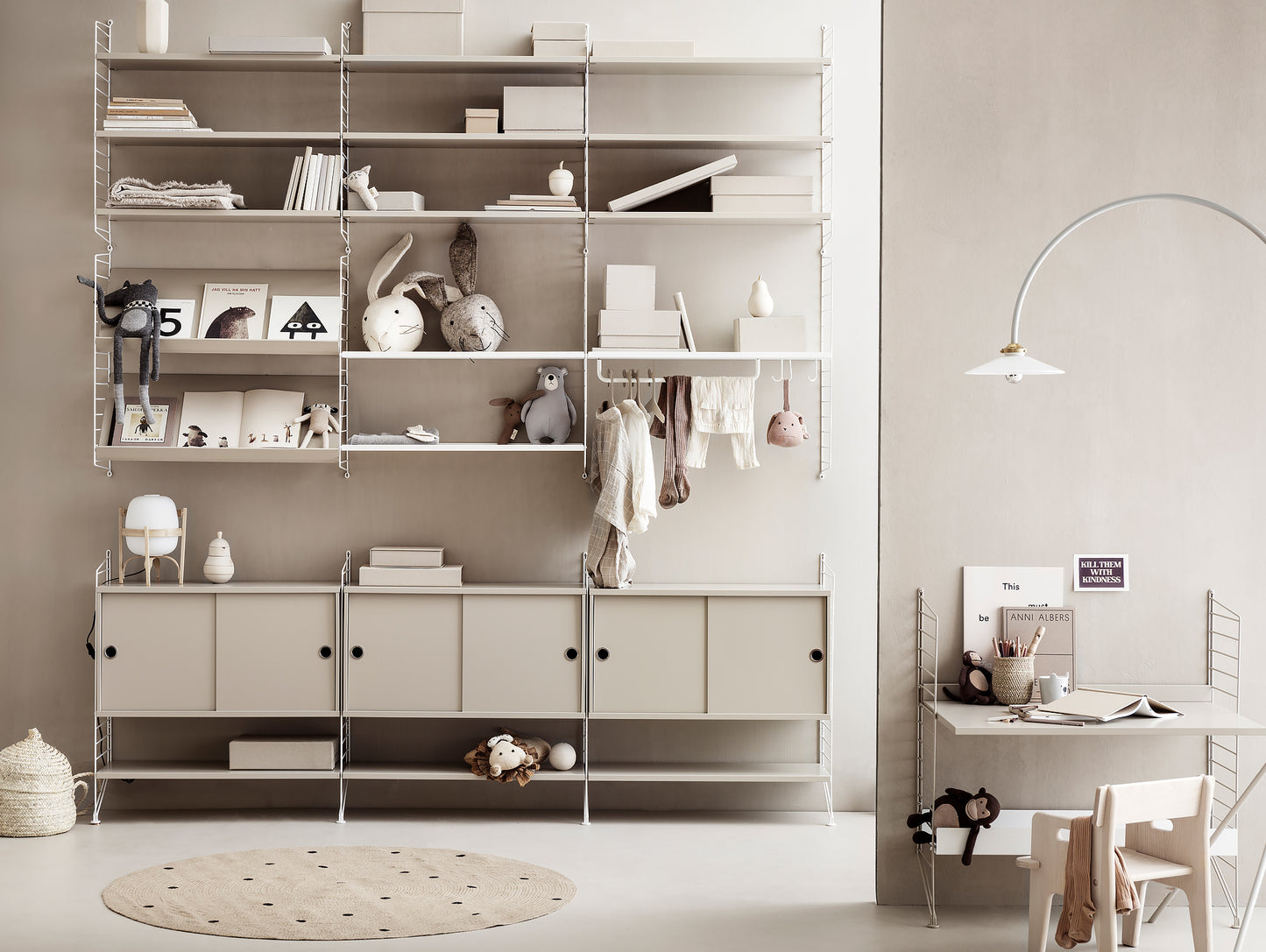 String Cabinet - Beige Kids room