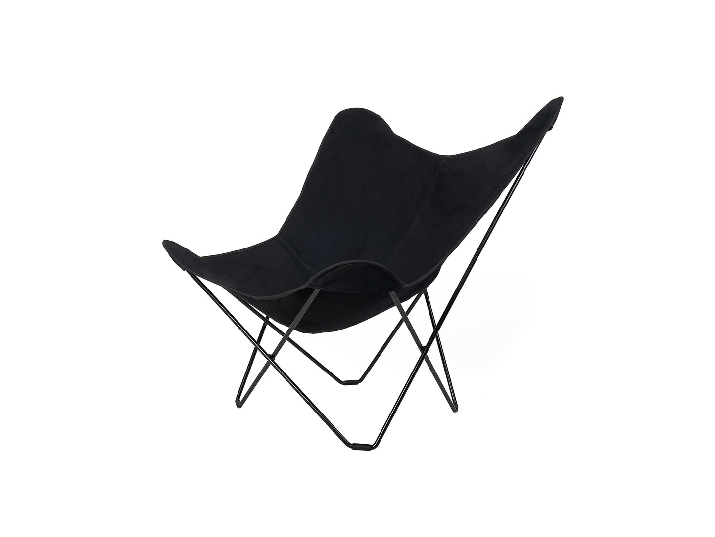 Mariposa Butterfly Canvas Chair by Cuero - Black Powder Coated Steel Frame / Black Cotton