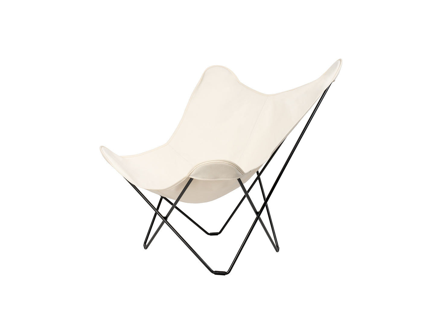 Mariposa Butterfly Canvas Chair by Cuero - Black Powder Coated Steel Frame / Off-White Cotton