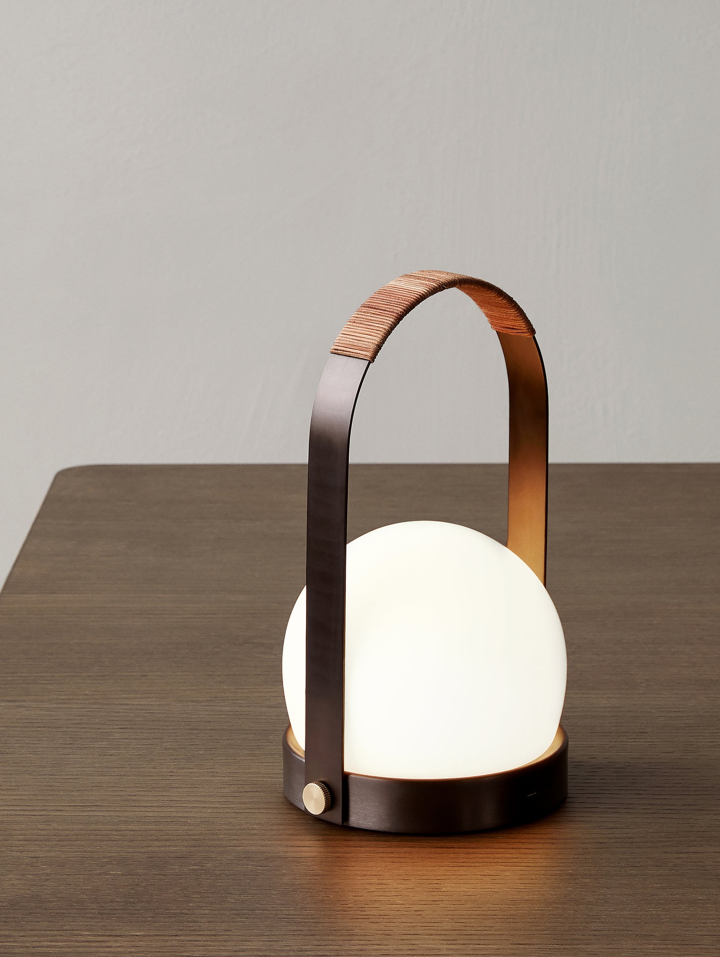 Carrie Lamp -  Bronzed Brass, Leather - Menu 