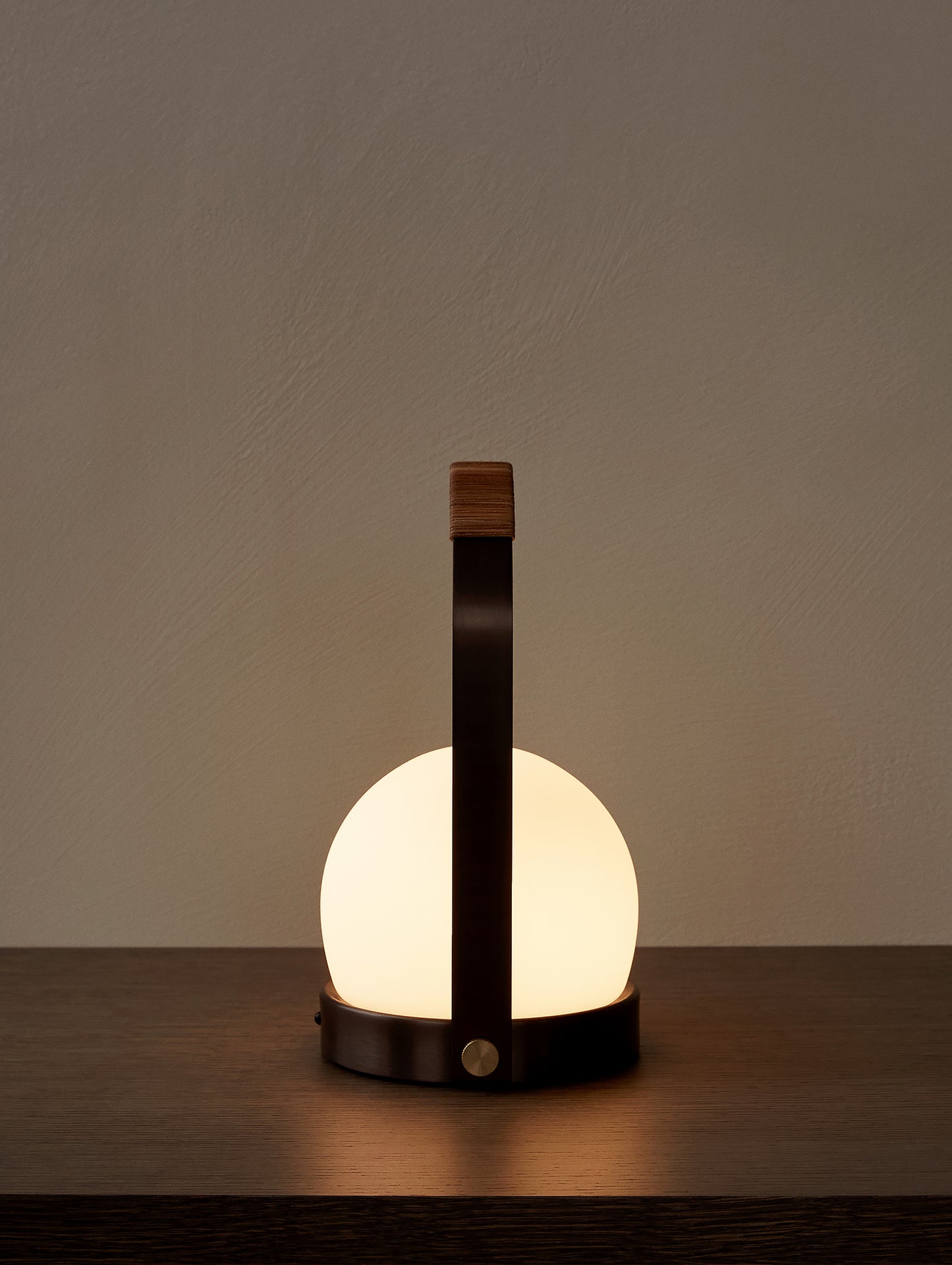 Carrie Lamp -  Bronzed Brass, Leather - Menu 