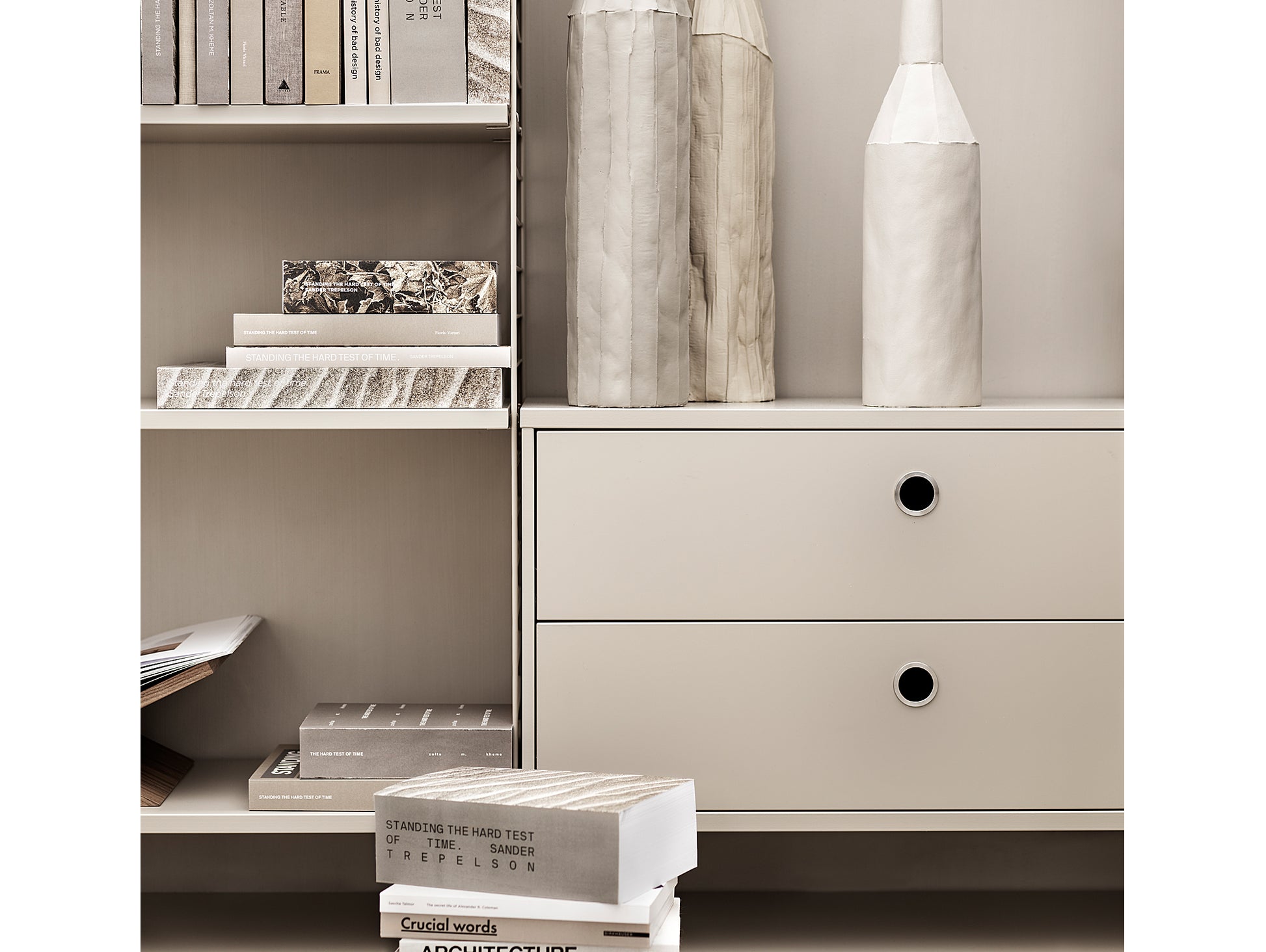 String Chest with 2 Drawers - Beige / 78 x 30