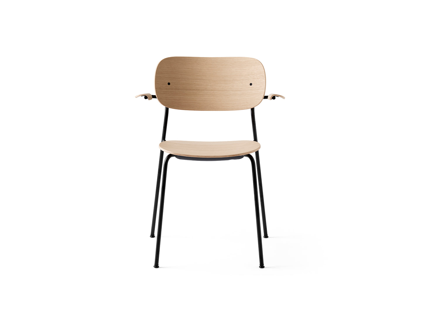 Co Dining Chair by Menu - With Armrest / Black Powder Coated Steel / Natural Oak