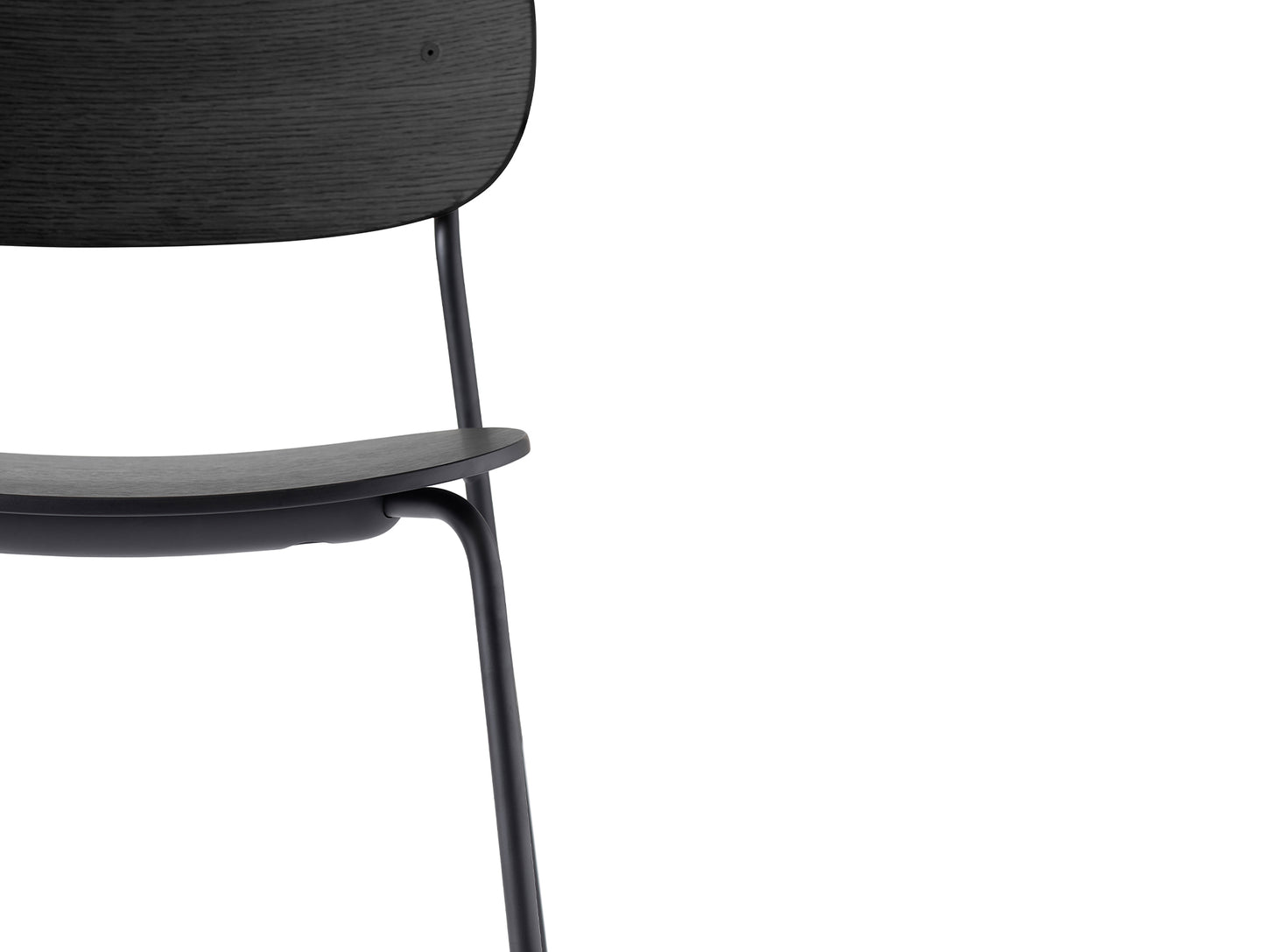 Co Dining Chair by Menu - Without Armrest / Black Powder Coated Steel / Black Oak