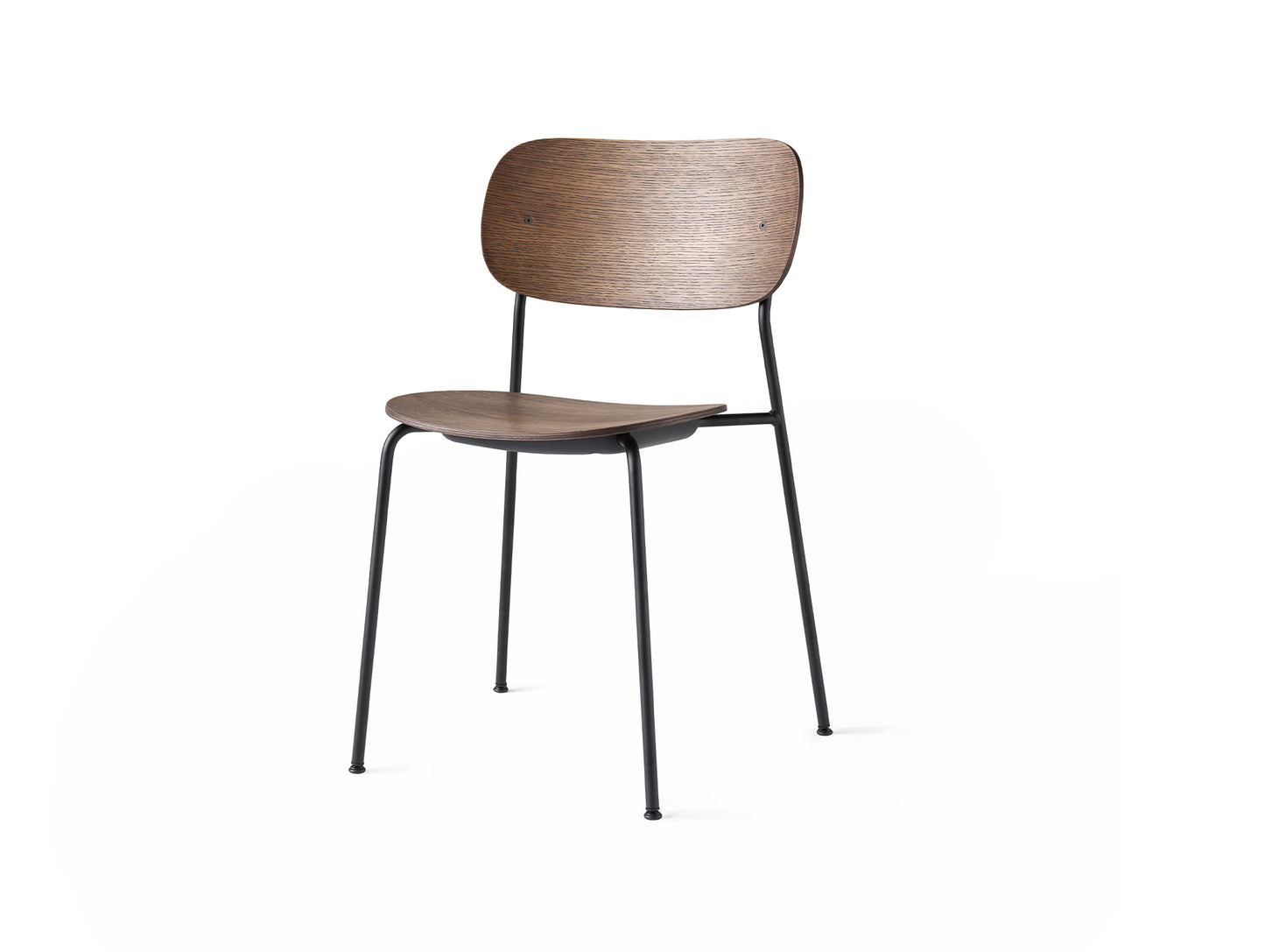 Co Dining Chair by Menu - Without Armrest / Black Powder Coated Steel / Dark Oak