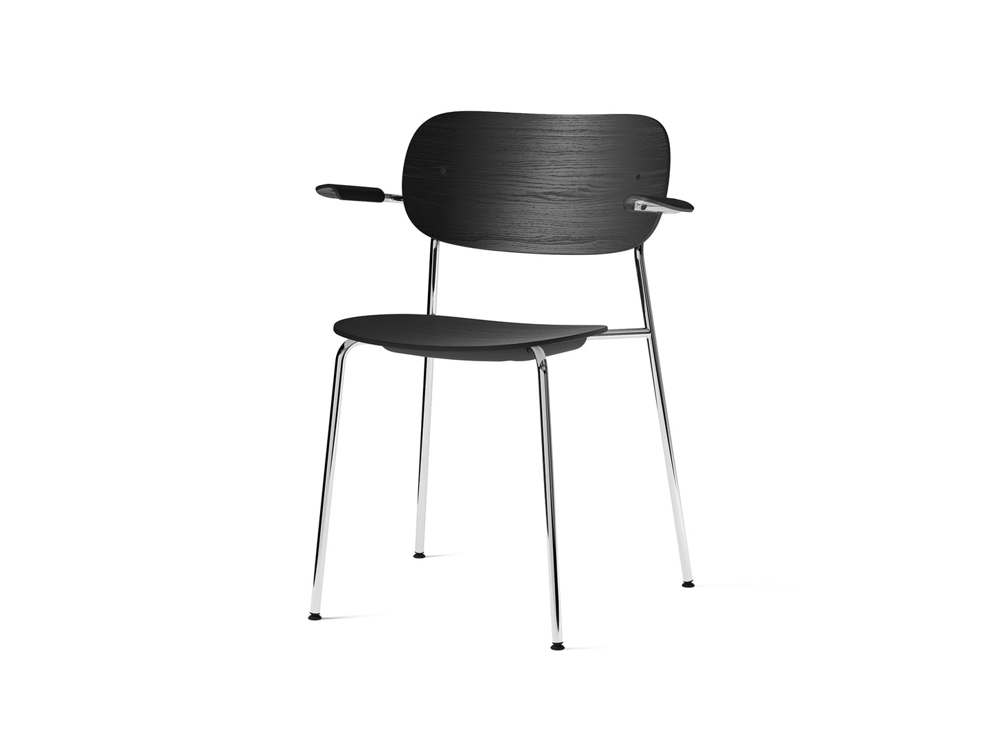 Co Dining Chair by Menu - With Armrest / Chromed Steel / Black Oak