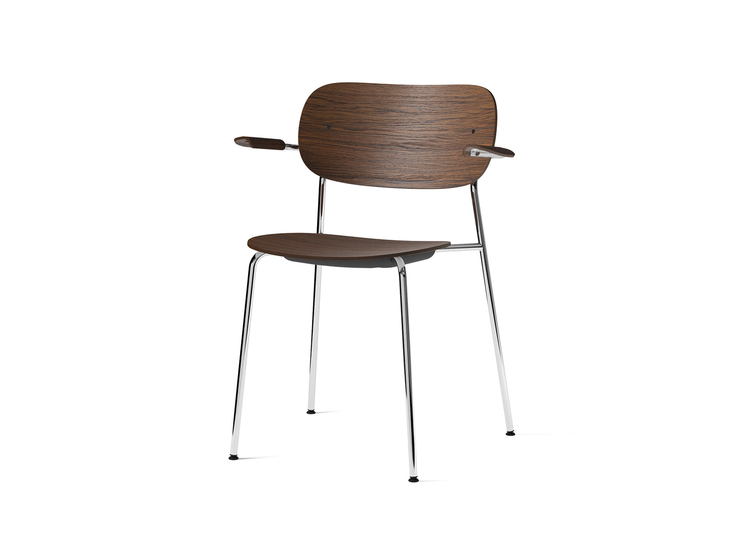 Co Dining Chair by Menu - With Armrest / Chromed Steel / Dark Oak