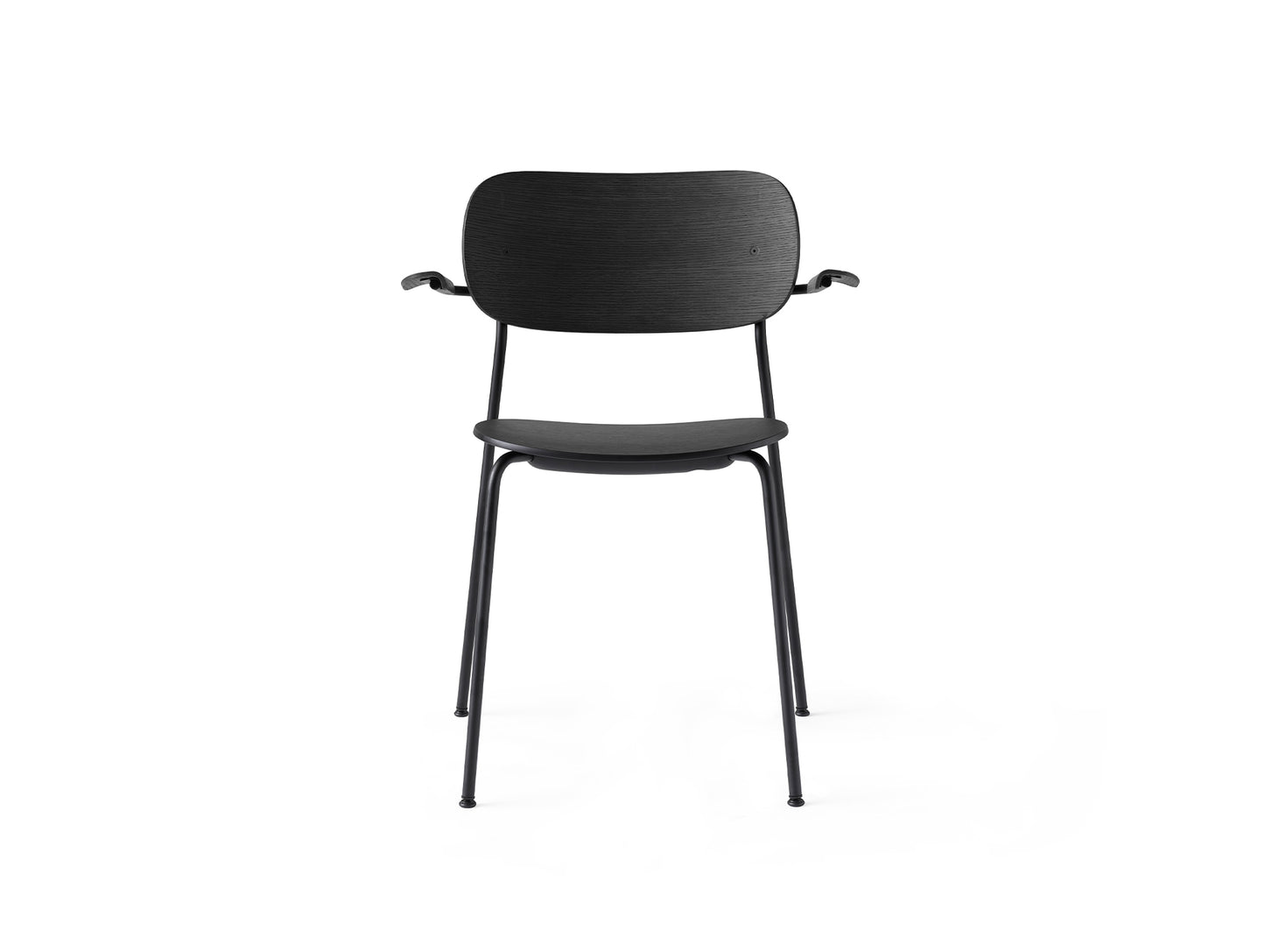 Co Dining Chair by Menu - With Armrest / Black Powder Coated Steel / Black Oak