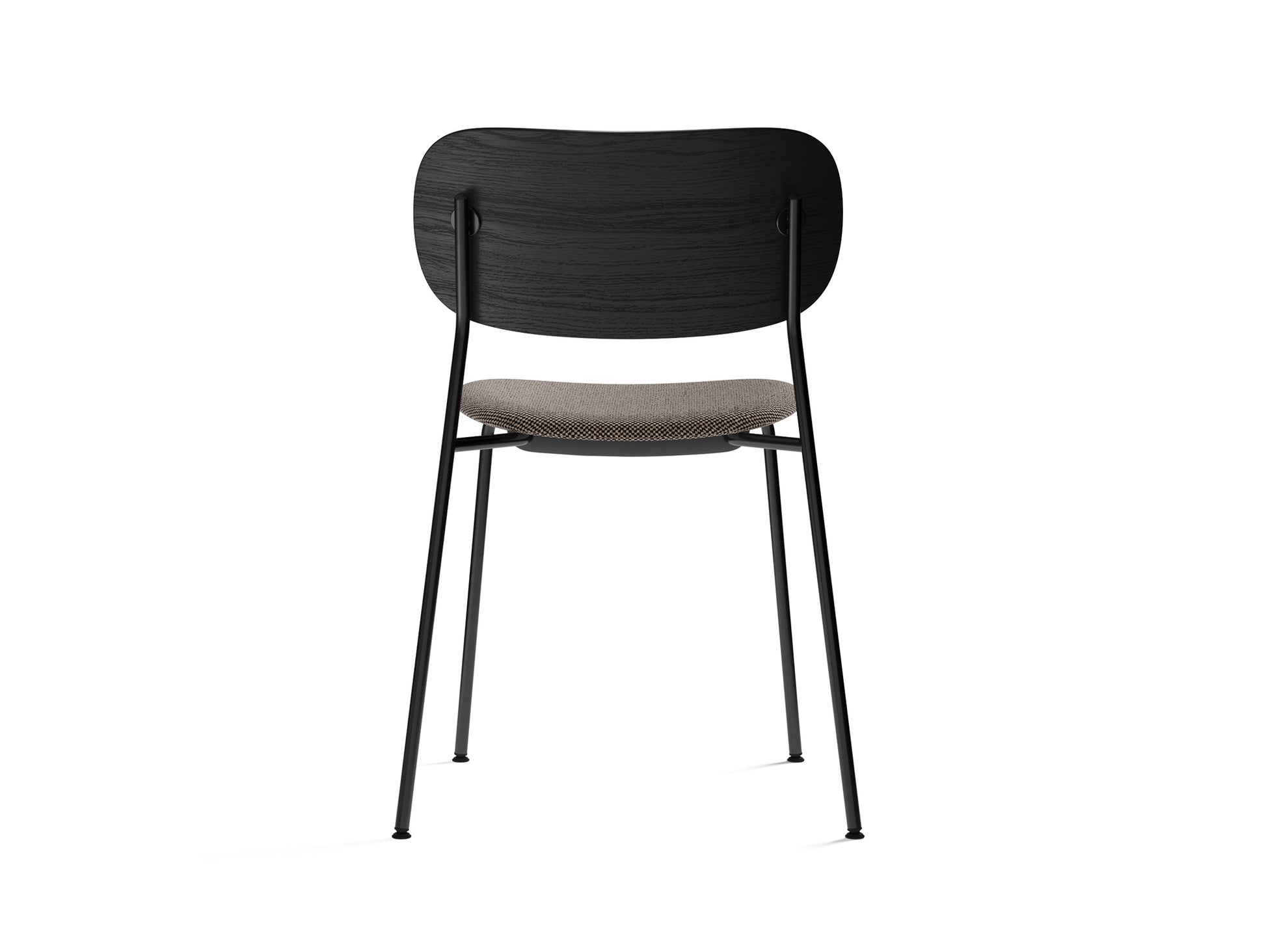 Co Dining Chair Upholstered by Menu - Without Armrest / Black Powder Coated Steel / Black Oak / Doppiopanama_001