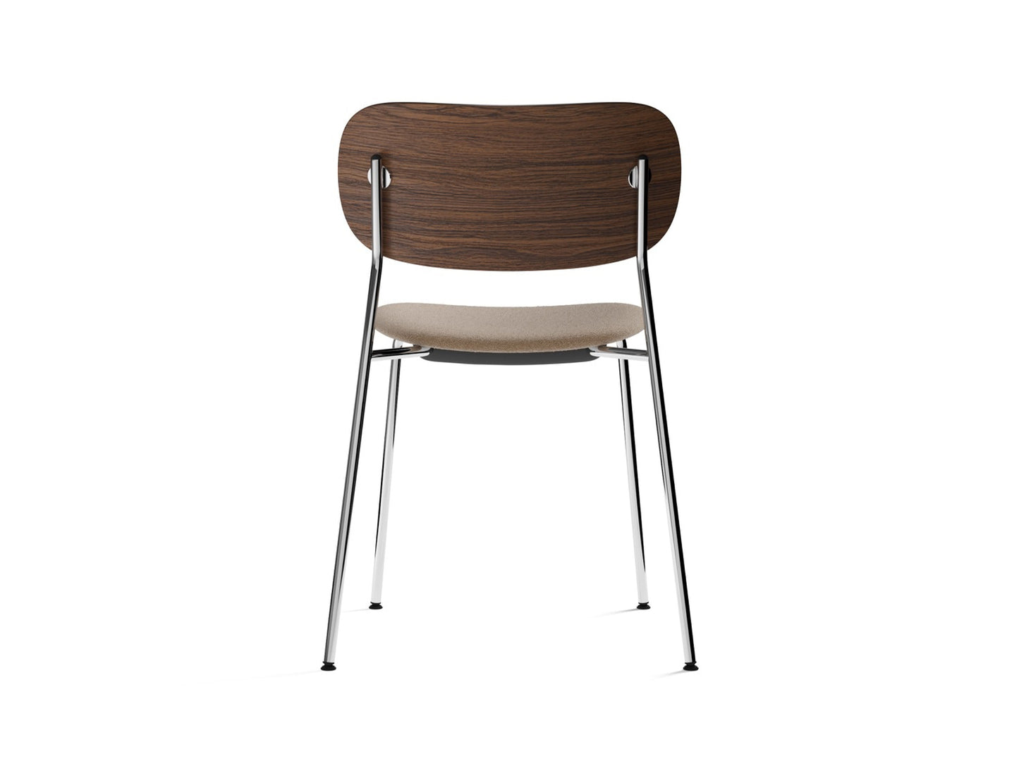 Co Dining Chair Upholstered by Menu - Without Armrest / Chromed Steel / Dark Oak / Lupo 004