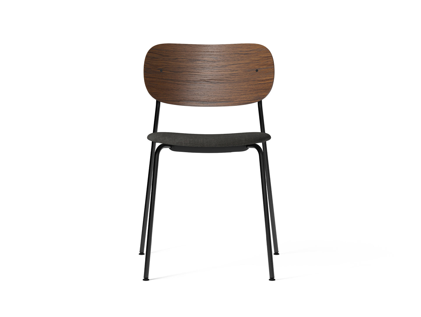 Co Dining Chair Upholstered by Menu - Without Armrest / Black Powder Coated Steel / Dark Oak / Remix 3 152