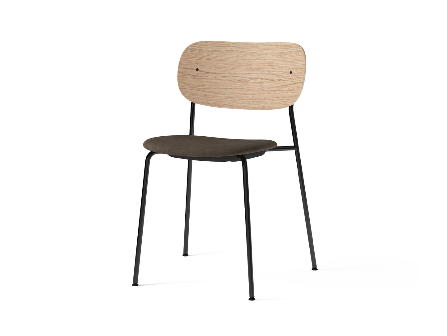Co Dining Chair Upholstered by Menu - Without Armrest / Black Powder Coated Steel / Natural Oak / Remix 3 233